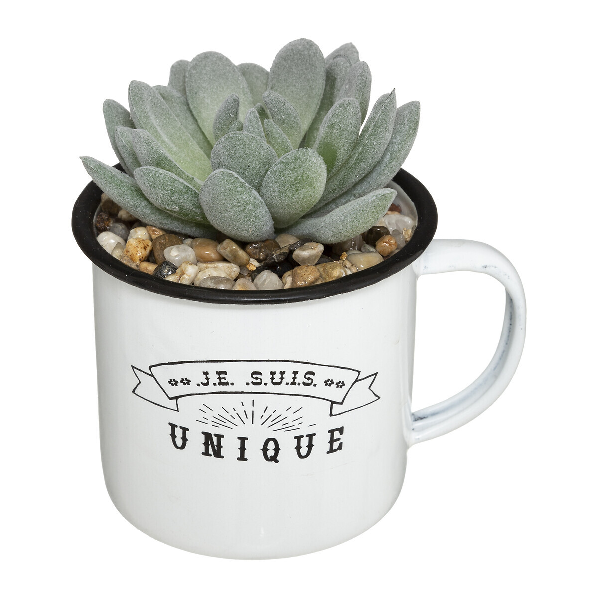 Artificial plant Metal mug, H.10 cm