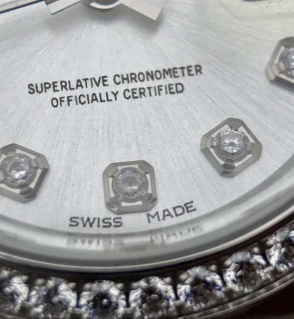 Replica Rolex DateJust 28mm Diamonds Bezel White Dial Diamonds Markers SS Bracelet A2236 - Top club