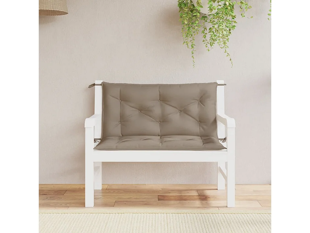 Coussins de banc jardin lot de 2 taupe 100x50x7 cm tissu Oxford