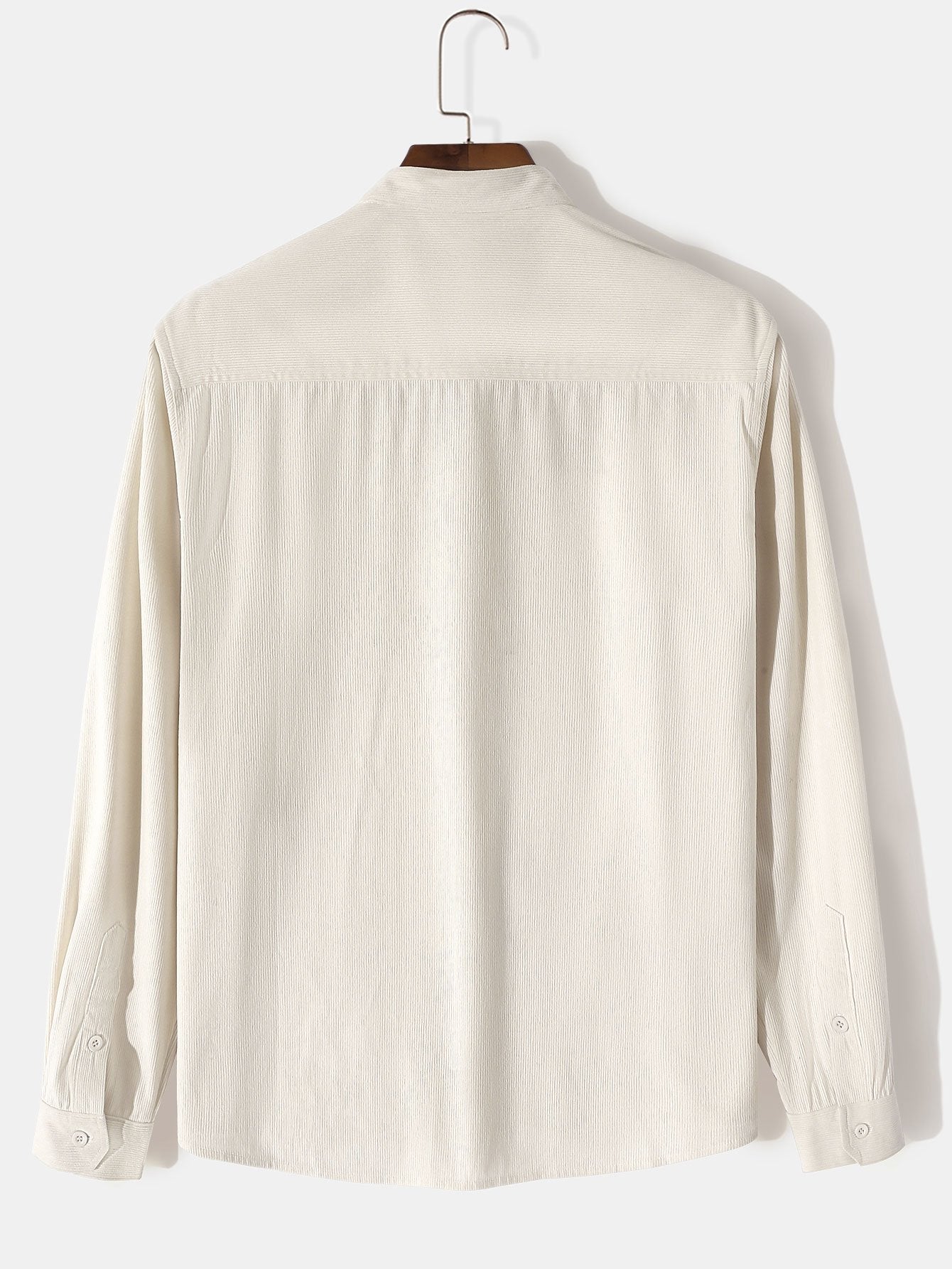 Long Sleeve Stand Collar Corduroy Shirt