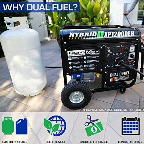 DuroMax Dual Fuel Generator 12,000W Gas/Propane, 457cc 4-Stroke Engine - XP12000EH - Image 12 DuroMax Dual Fuel Generator 12,000W Gas/Propane, 457cc 4-Stroke Engine - XP12000EH - Image 12