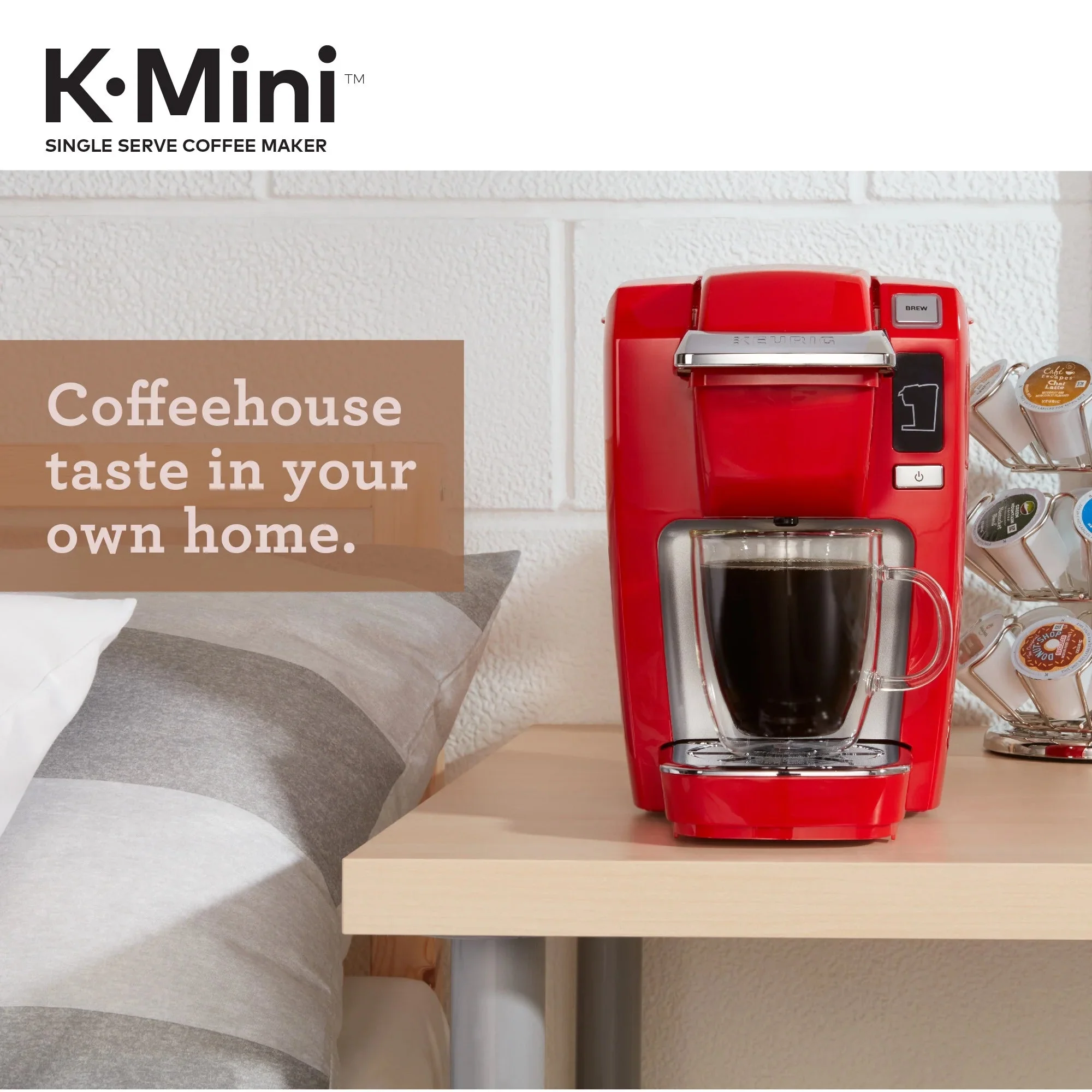 Keurig K-Mini K15 Single-Serve K-Cup Pod Coffee Maker, Chili Red