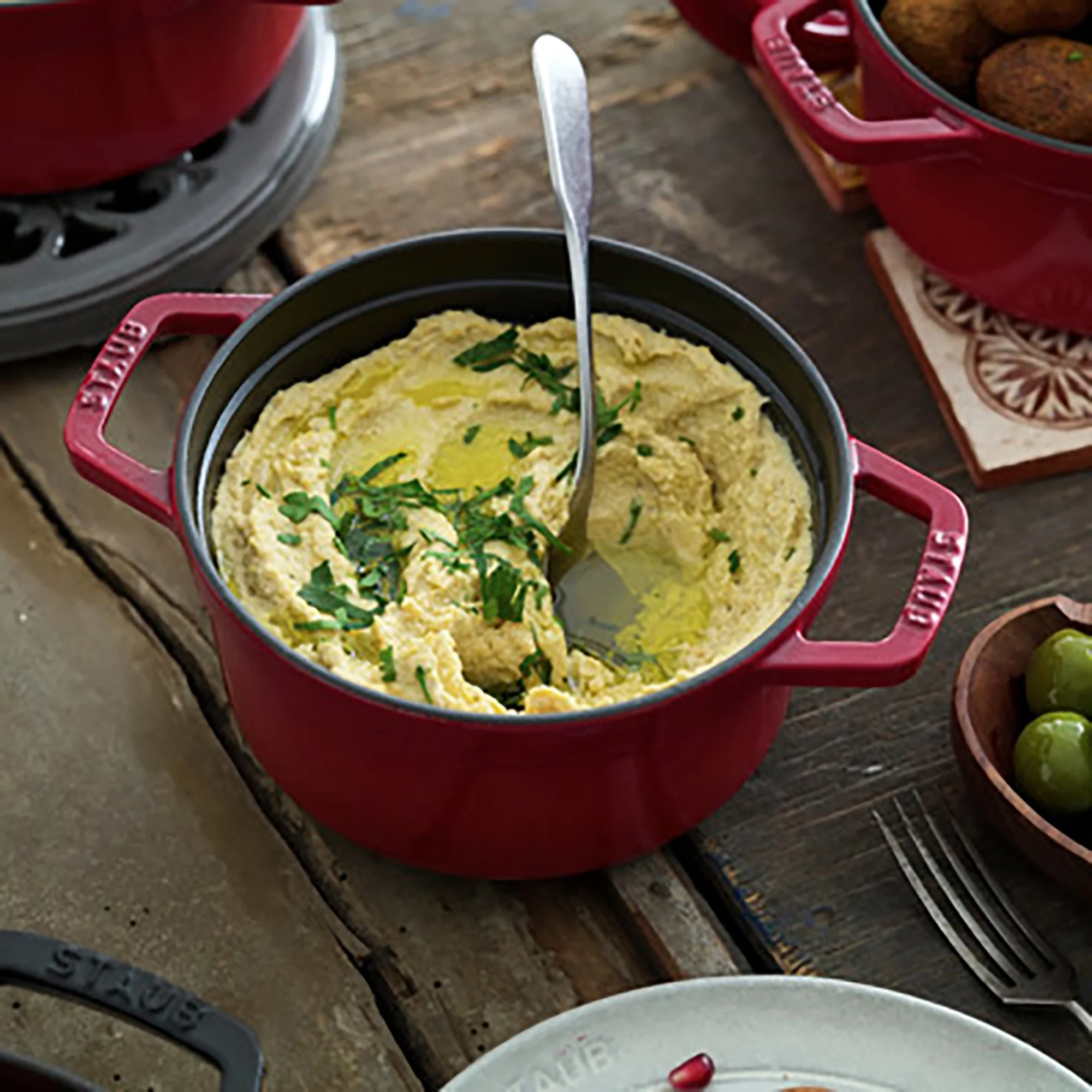 Staub Cast Iron 2.75-qt Round Cocotte - Basil - Image 38