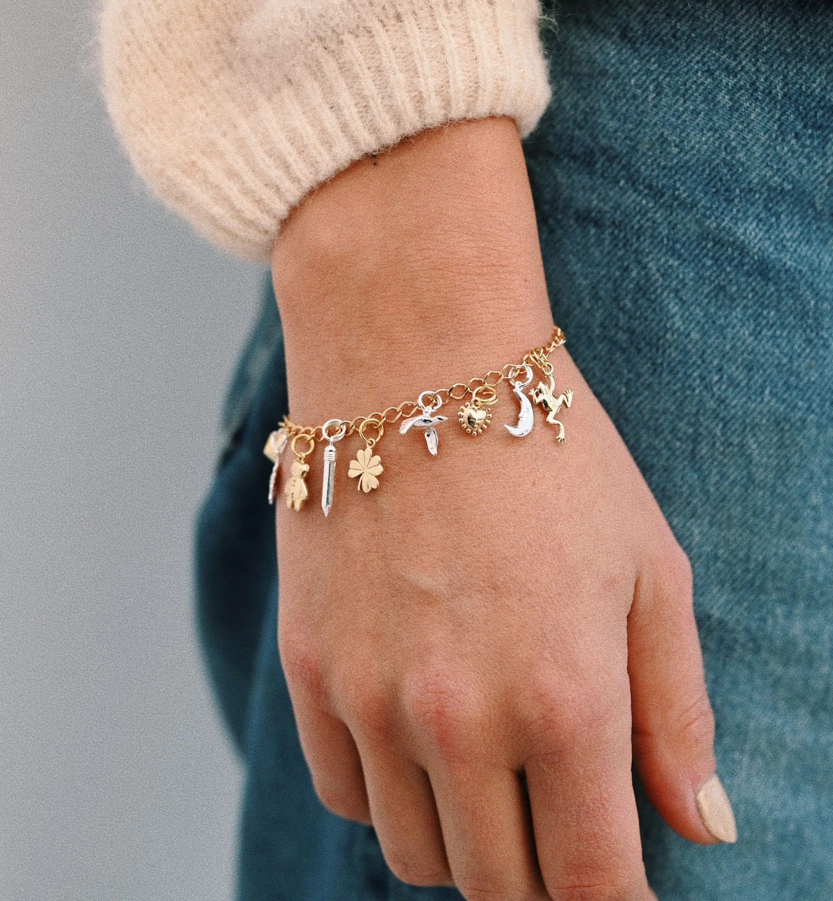 Tiny Flying Duck Charm 14K