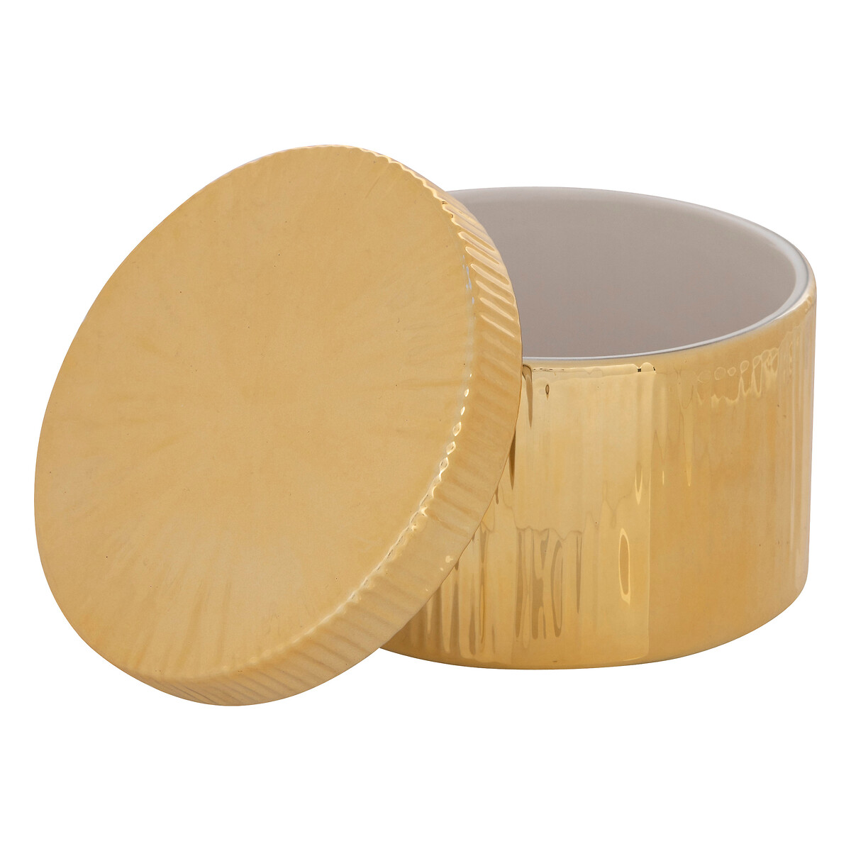 Ceramic box "Autmone" Gilt, H.9 cm