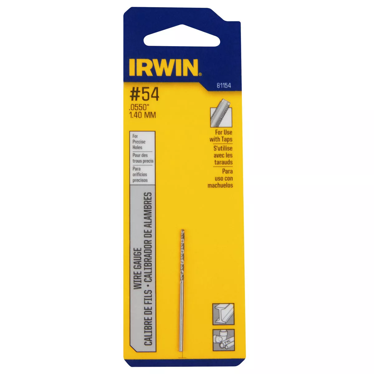 Irwin #54 Bright High Speed Steel Wire Gauge Drill Bit