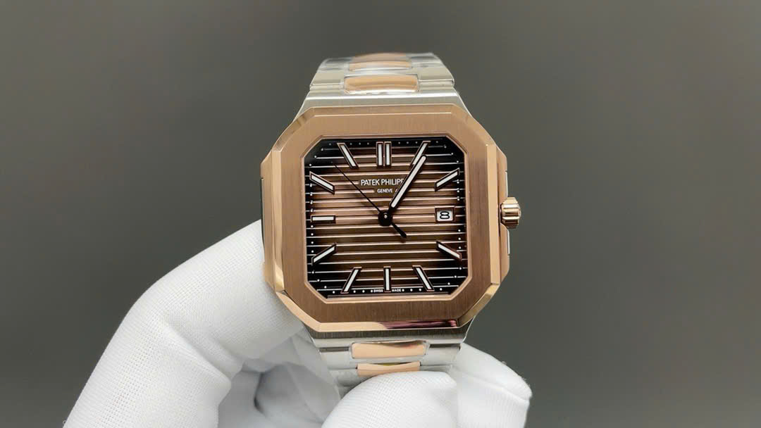 Patek Philippe Cubitus 5821 Demi Rose Gold Best Replica Watch Dial Chocolate 45mm - Elite Watch Atelier