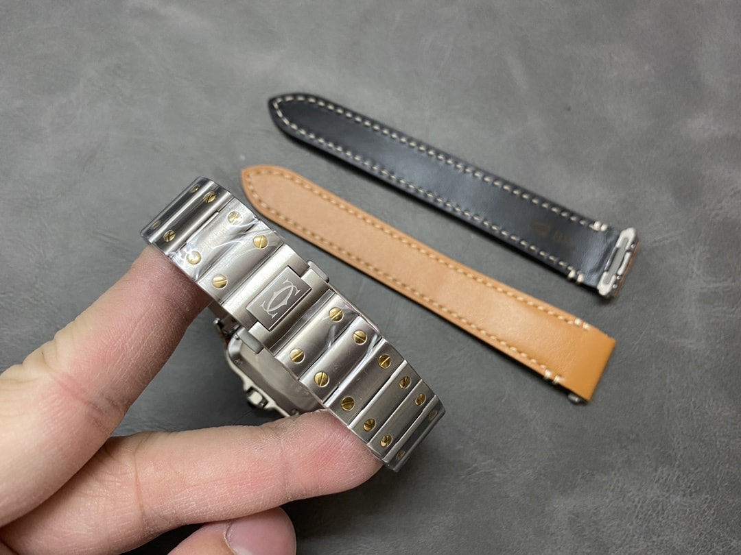 Fake Cartier Watch Santos medium model Manufacture mechanical movement Steel/Yellow Gold Silver Dial W2SA0016(1:1 replica) - Top club