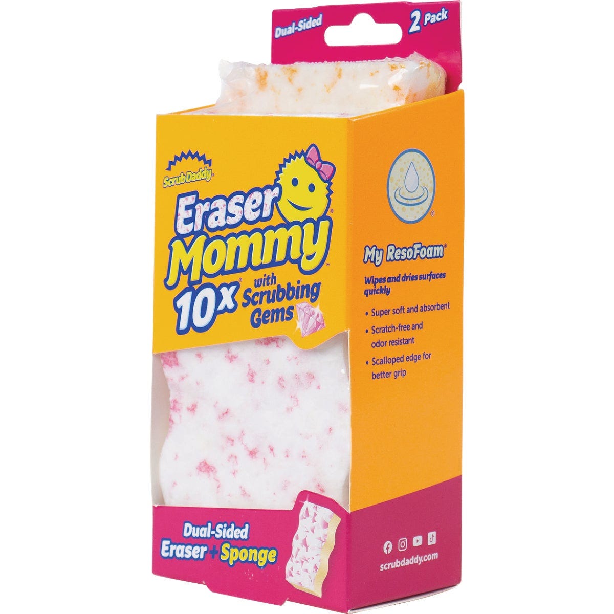 Scrub Daddy Eraser Mommy 10x with Scrubbing Germs (2-Pack)