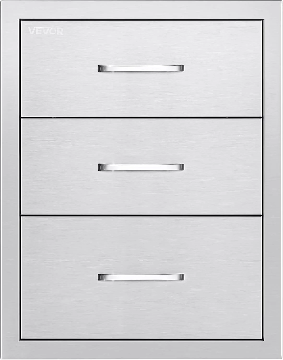 VEVOR Outdoor Kitchen Drawer Cabinet, Stainless Steel, 18.11 inch W x 23.23 inch D x 23.23 inch H, 3 Drawers - Image 9 VEVOR Outdoor Kitchen Drawer Cabinet, Stainless Steel, 18.11 inch W x 23.23 inch D x 23.23 inch H, 3 Drawers - Image 9