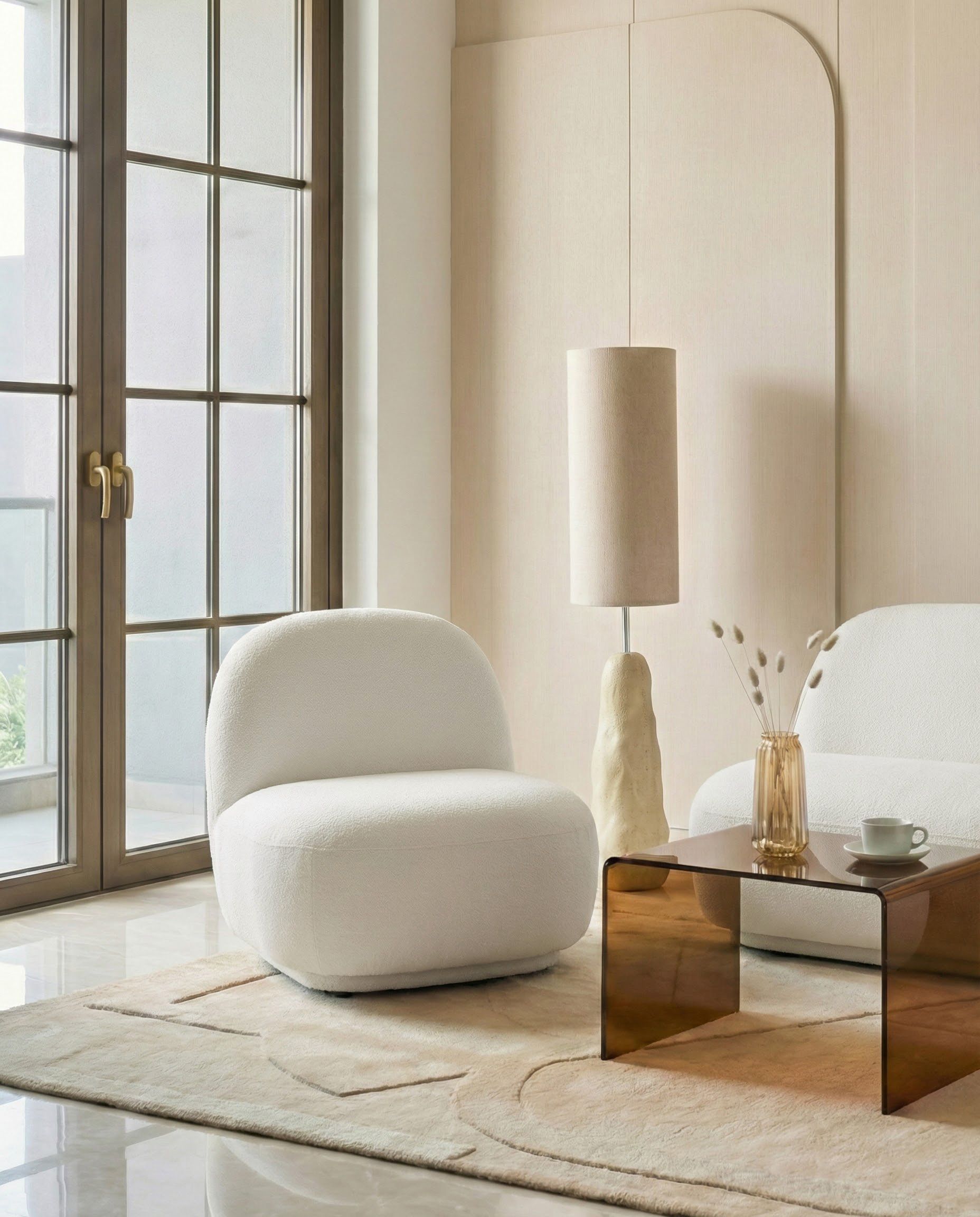 Armchair LOVBERG Fabric Off-White