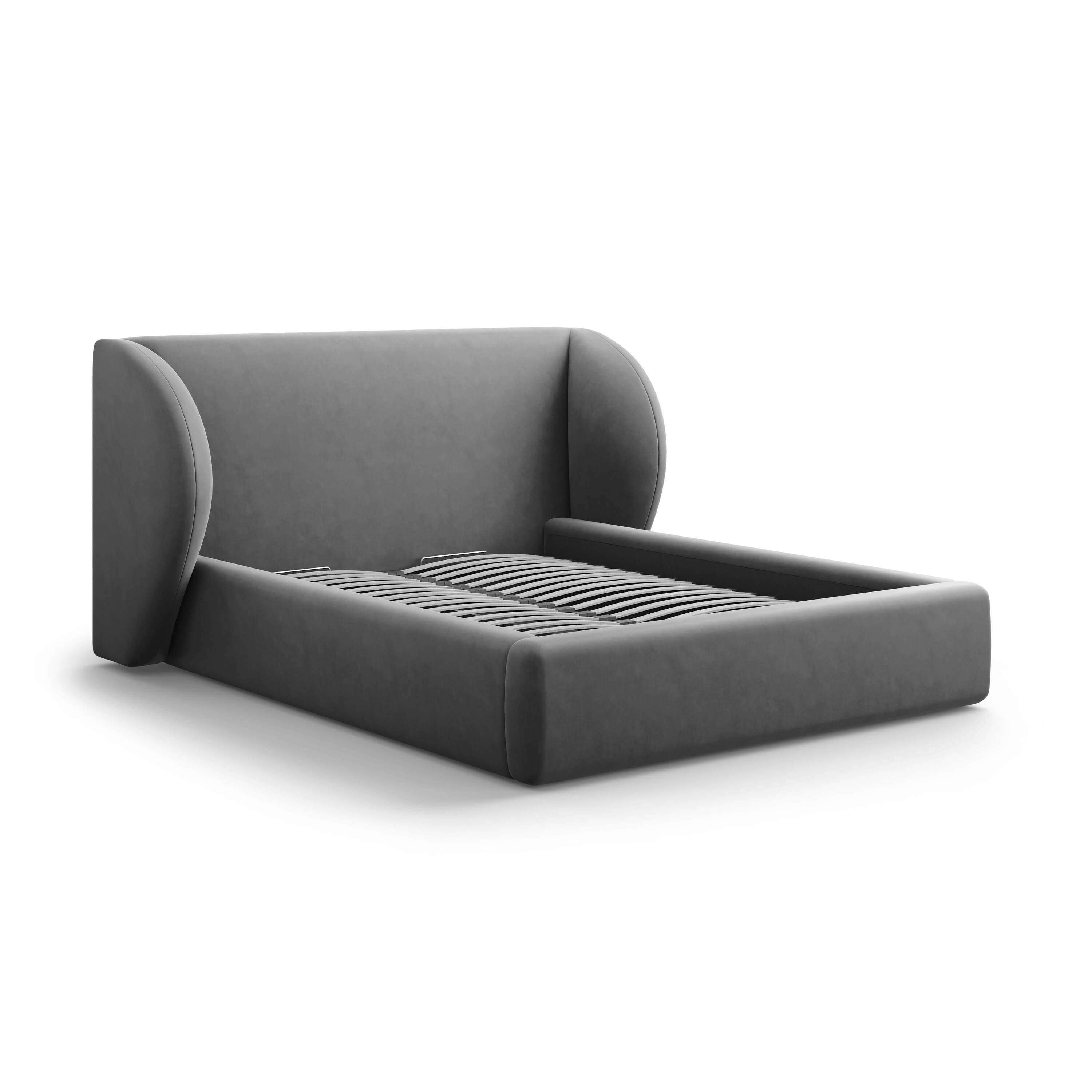 Micadoni Bedframe Miley met Opbergruimte - 140 x 200 cm - Fluweel - Gr