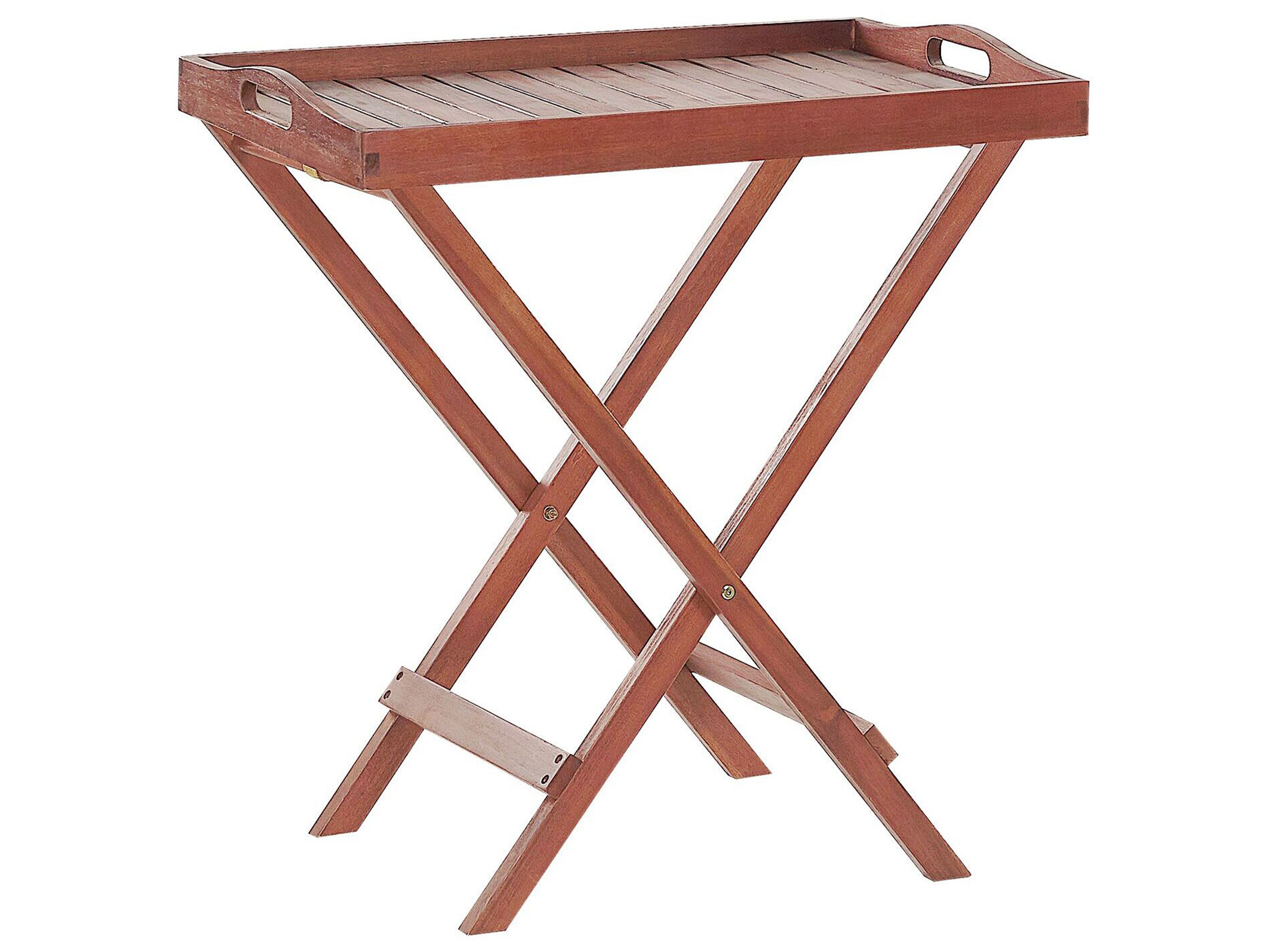 Garden Side Table TOSCANA Acacia Wood Dark Brown