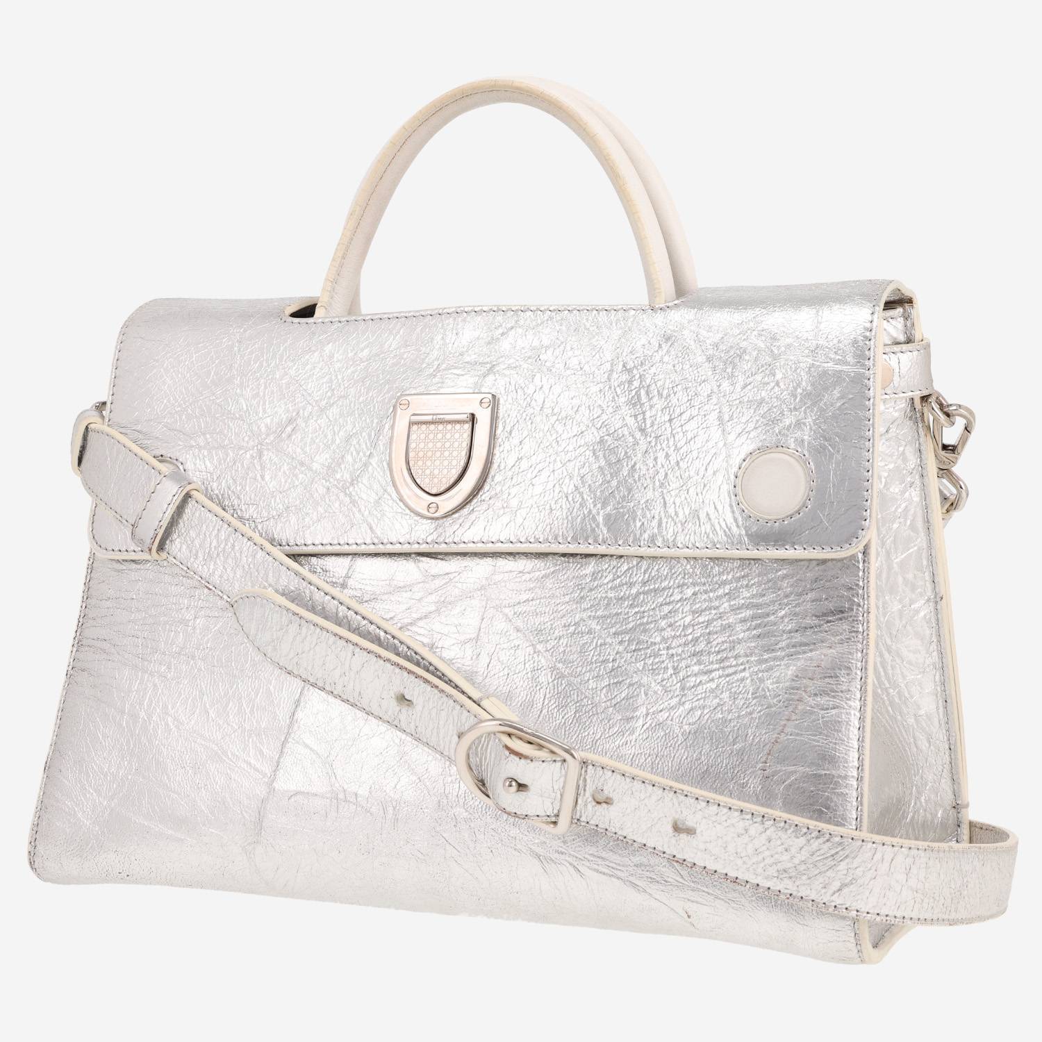 Dior Diorever handbag in silver leather1:1High-quality replica