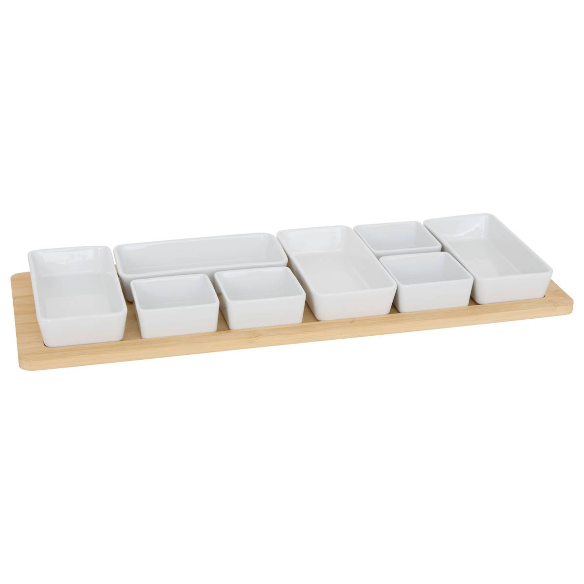 Aperitif set "Rio" Bamboo, 9 pieces, White