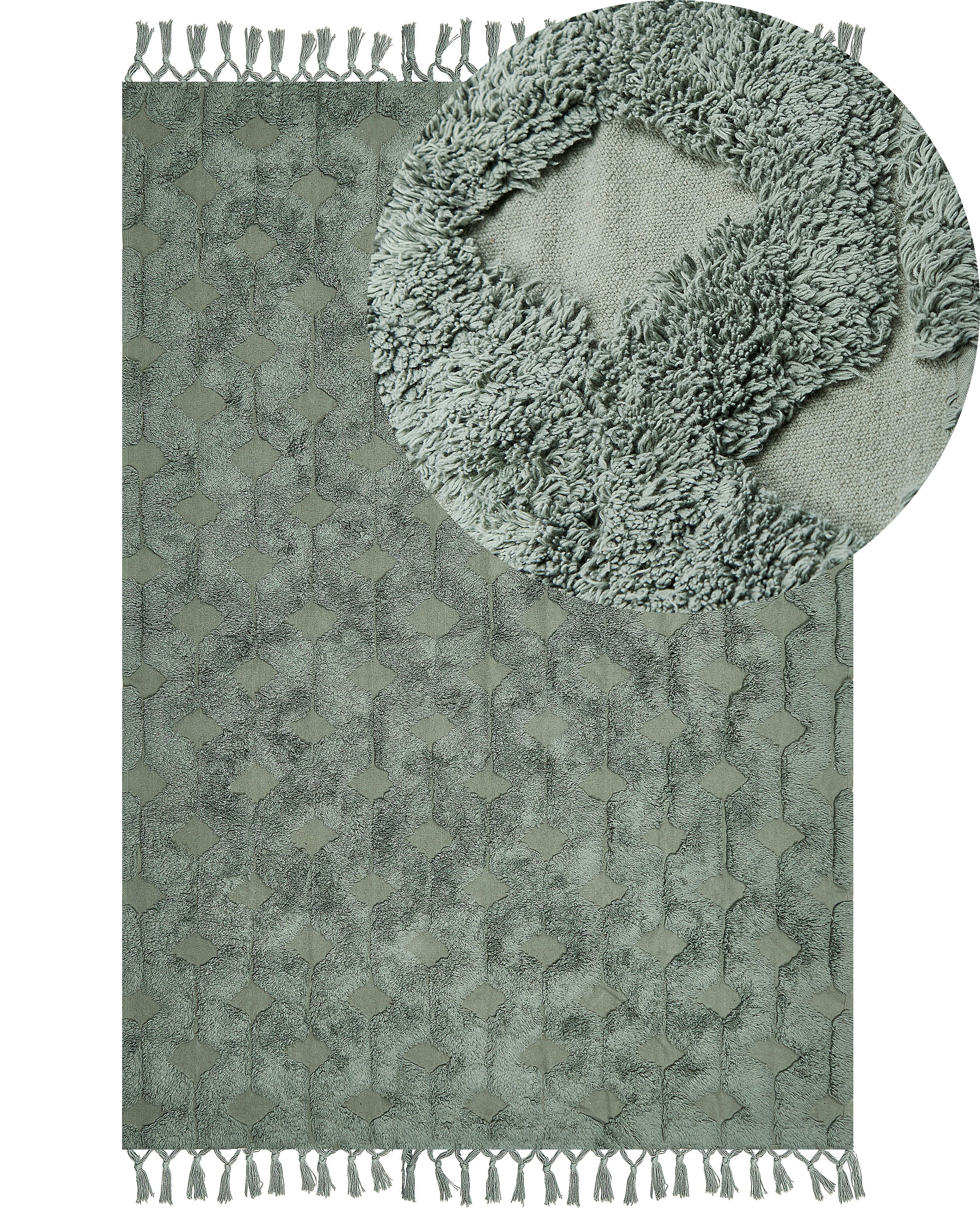 Rug KARS Green 160 x 230 cm Cotton