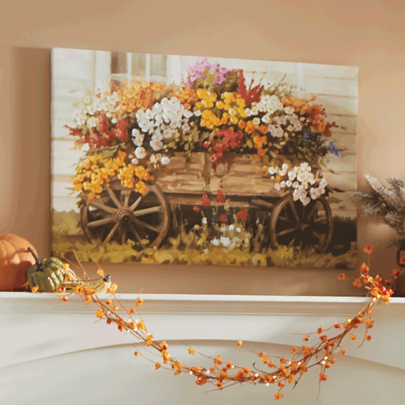 Fall Floral Garden Cart Canvas - MIDNIGHT VELVET CATALOG