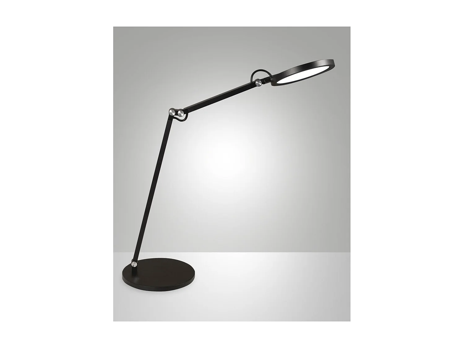 Regina - Lampe de table réglable Fabas Luce noire - LED tactile intégrée 9 W à intensité variable CCT (3 000 K, 4 000 K, 5 000 K, 6 000 K)