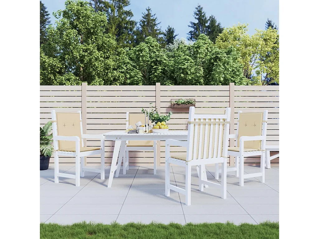 Coussins de chaise de jardin à dossier bas lot de 4 beige
