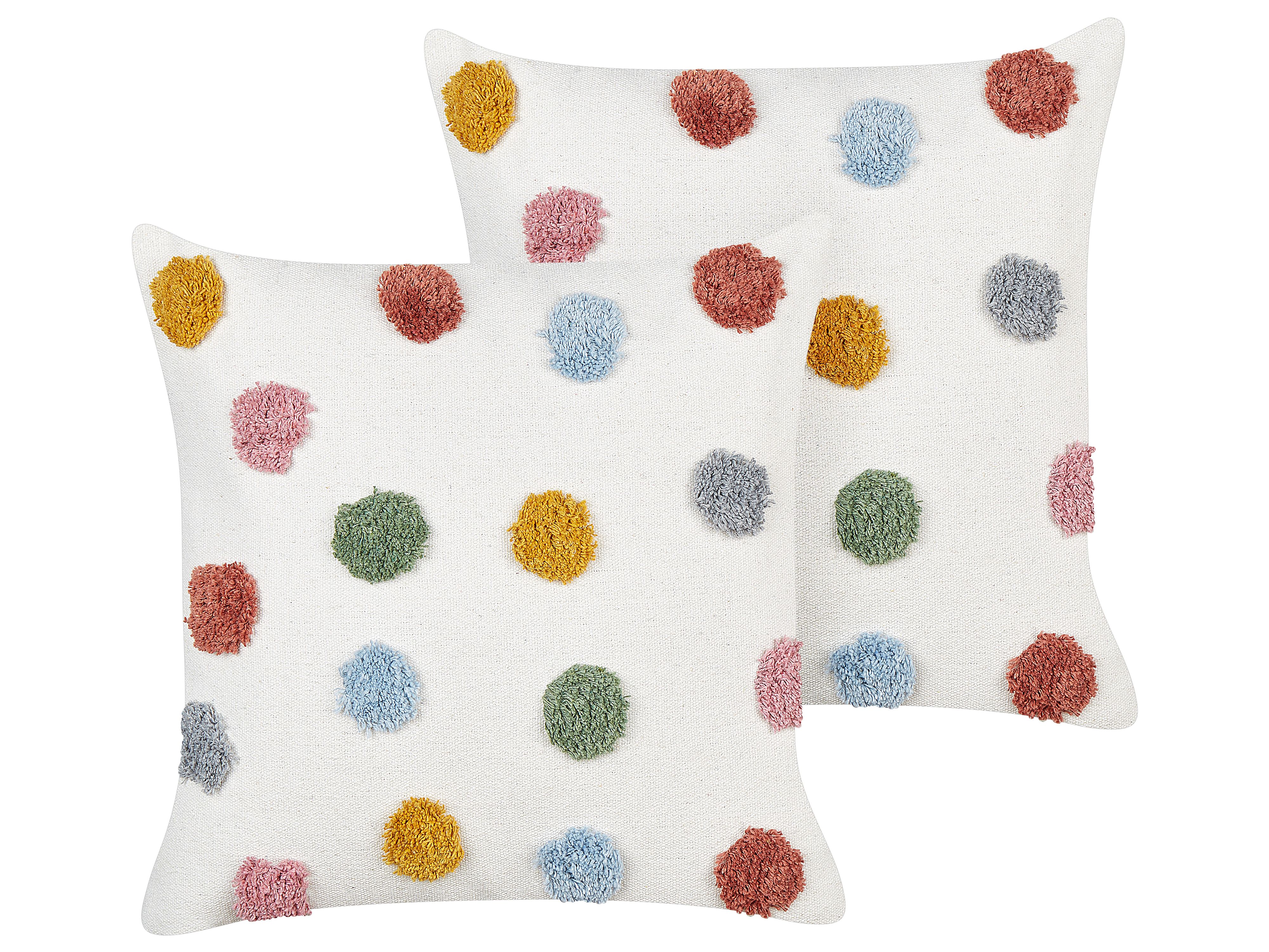 Set of 2 Decorative Cushions WALLFLOWER Cotton 45 x 45 cm White