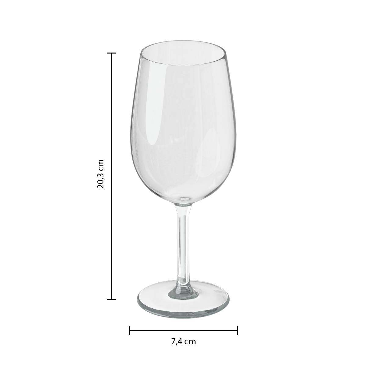 Set of 6 "Orpea" wine glasses 360 ml, Transparent