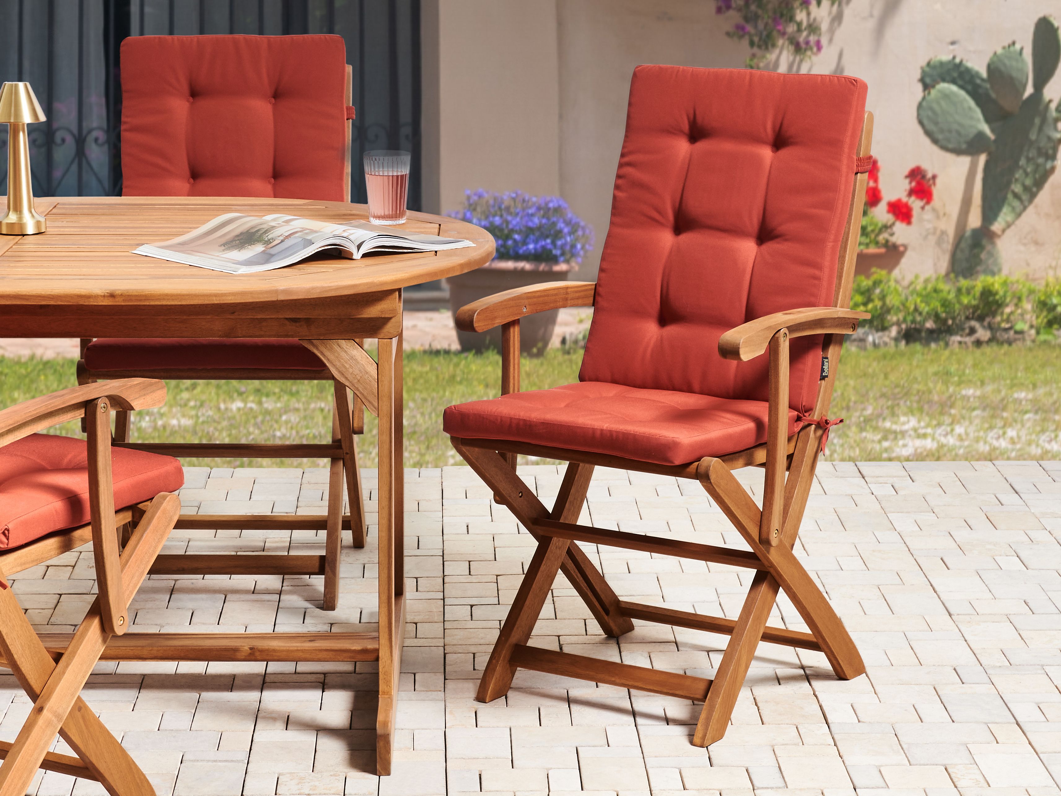 Set of 2 Back/Seat Cushions MAUI PREMIUM Red