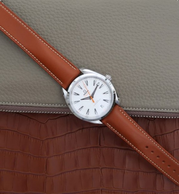 Replica Omega XF Aqua Terra Master White Textured Dial Orange Hands Leather A8900 - Top club