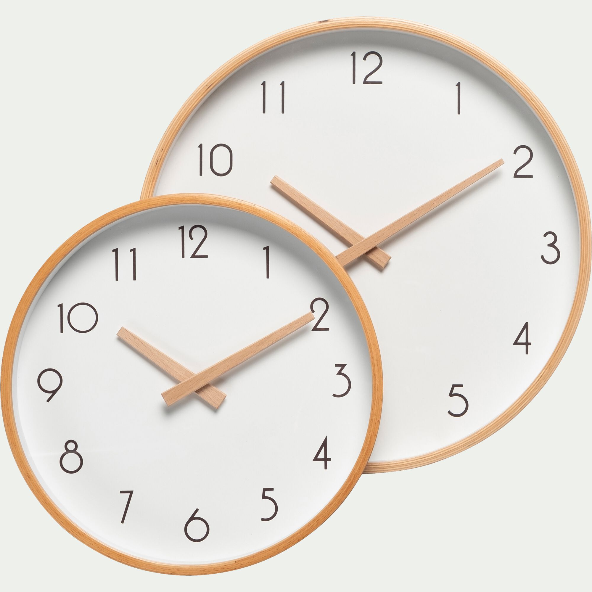 ABELIA - Horloge en bois de hêtre D26cm - naturel