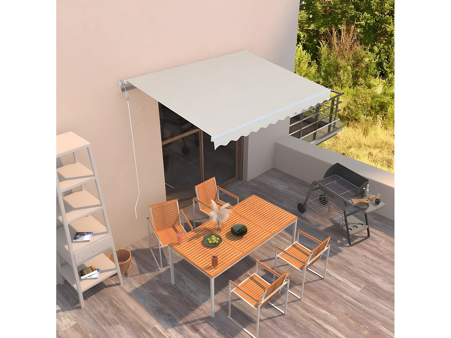 Auvent rétractable automatique 300x250 cm Crème WVGQ3385