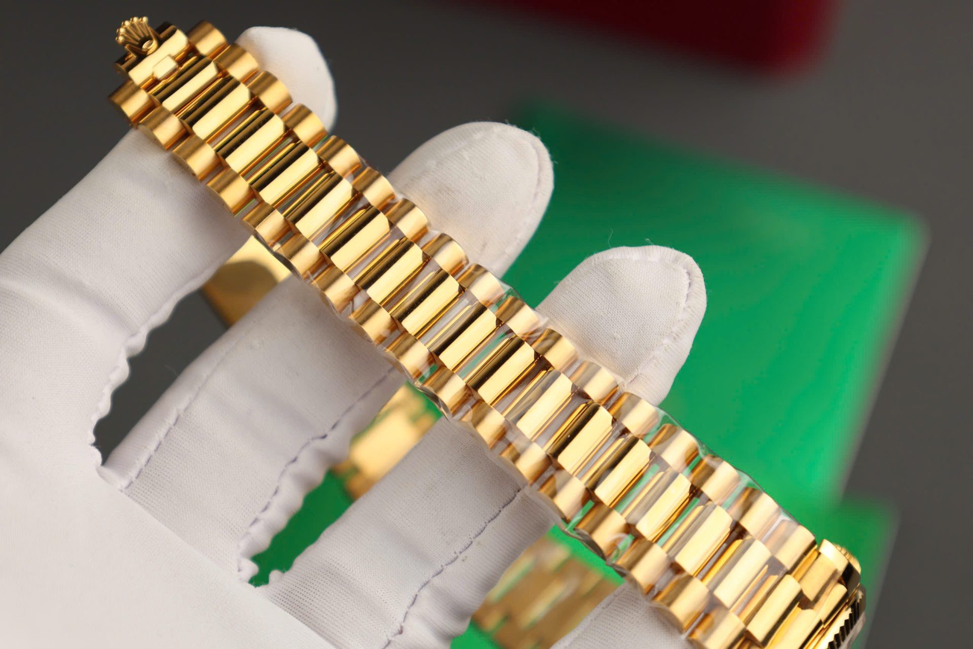 Rolex Day-Date Replica Watch Dial Mother Of Pearl Custom Gold Wrapped 36mm - Elite Watch Atelier