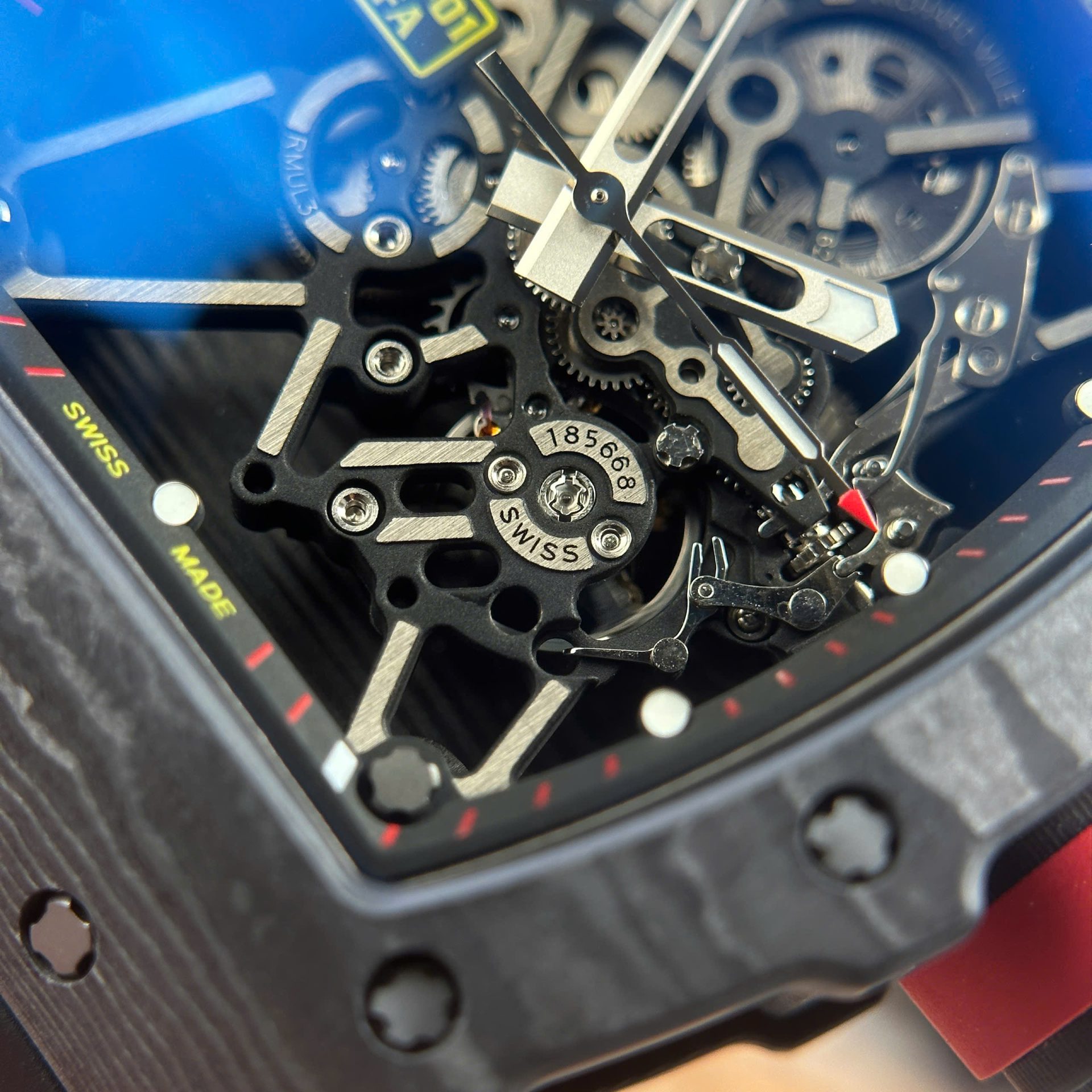 Richard Mille RM35-01 Rafael Nadal Carbon NTPT Replica Watches Black Rubber Strap ZF Factory 49,9x43mm - Top club
