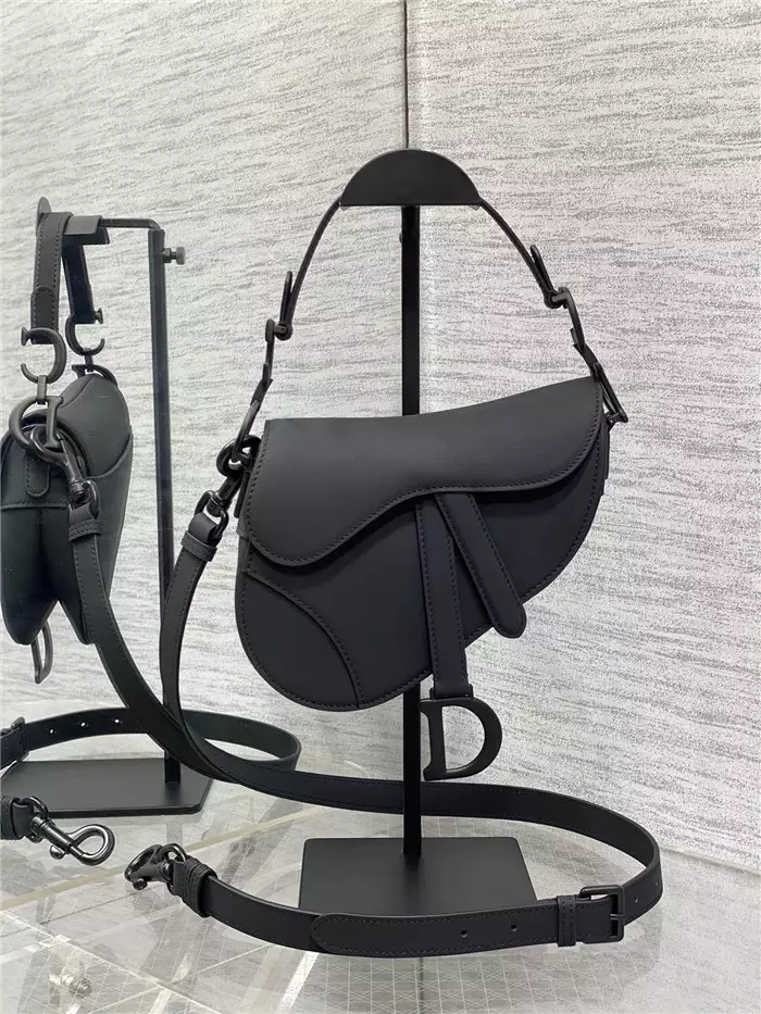 Mini Saddle Bag with Strap Black Ultramatte Calfskin1:1High-quality replica