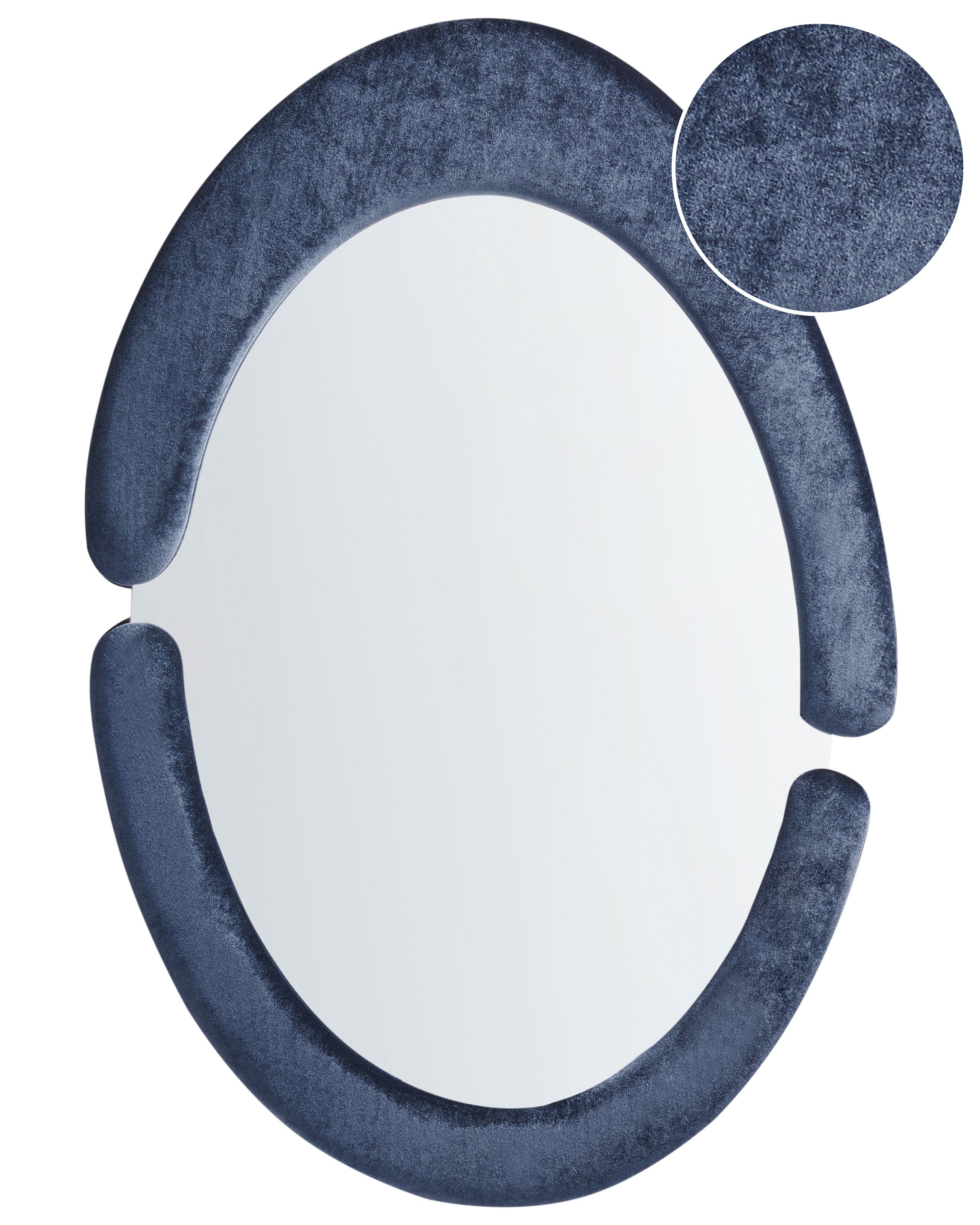 Wall Mirror MASSAY 53 cm 90 cm Velvet Dark Blue