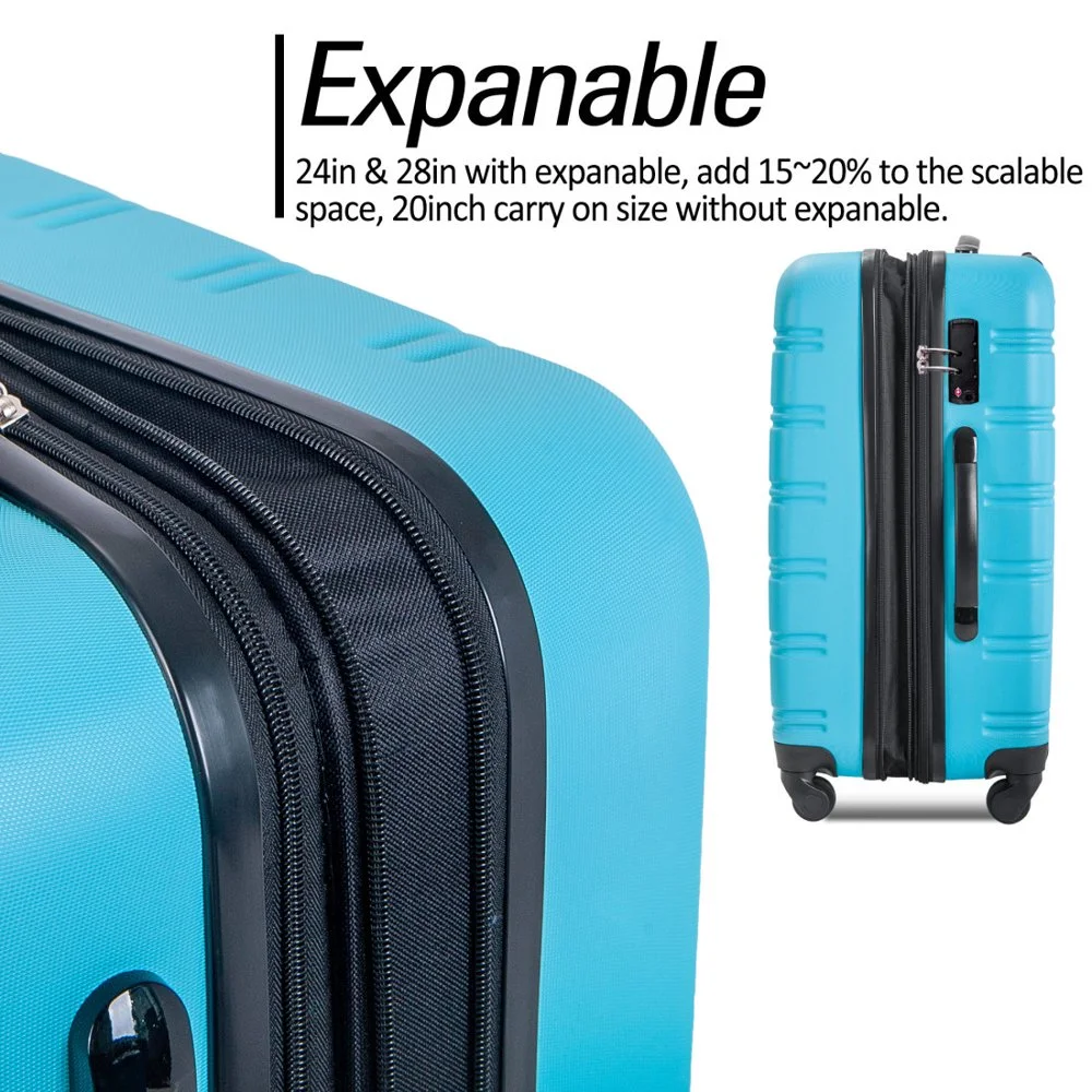 Tcbosik Luggage Sets, 3 Piece Set Hardside Suitcases with Spinner Wheels, 20/24/28 Travel Luggage Lightweight, Dark Blue - Image 22