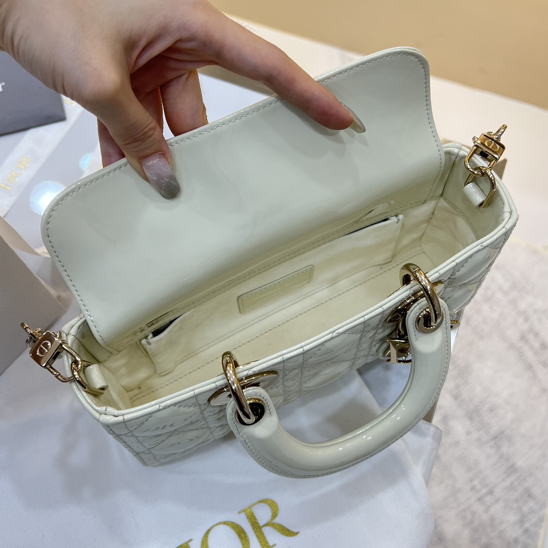 Dior Medium Lady D-Joy Bag White For Women 8,7in/22cm1:1High-quality replica