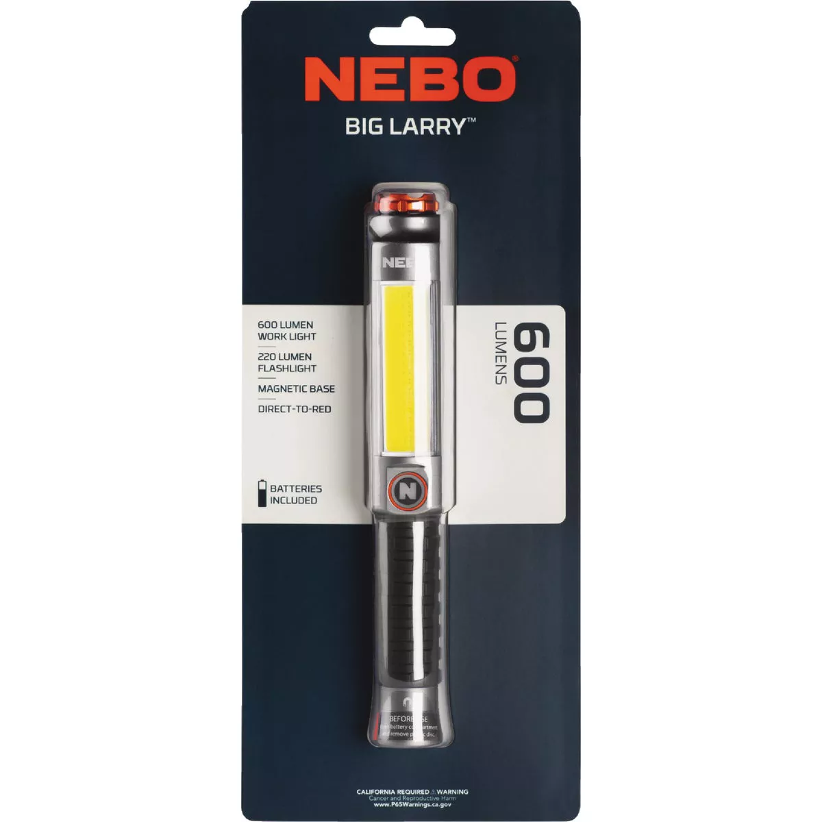Nebo Big Larry Alkaline Dual Flashlight & Worklight with Magnetic Base