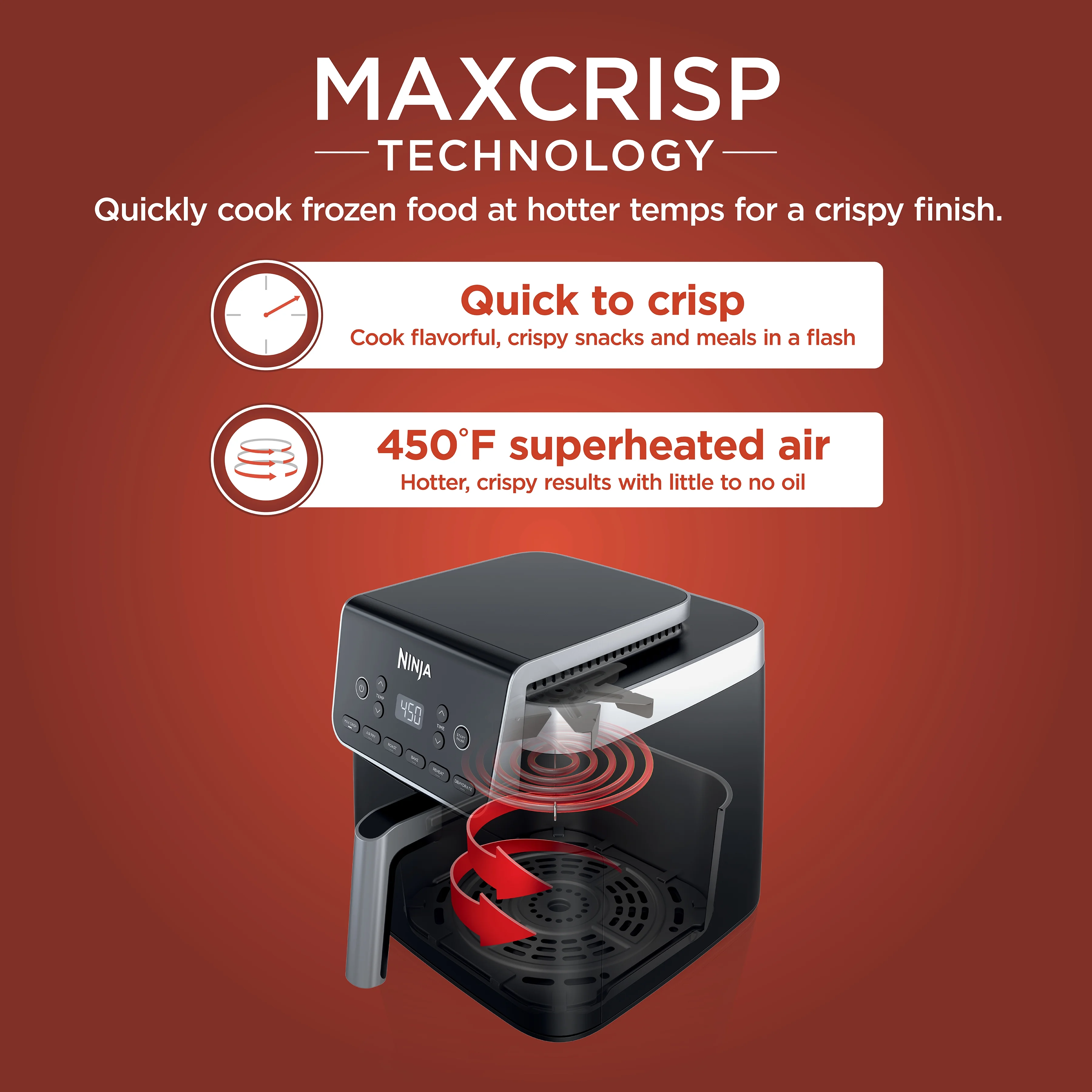 Ninja Air Fryer Pro XL 6-in-1 with 6.5 QT Capacity, Max Crisp, Air Fry, Air Roast, Bake, Reheat, Dehydrate
