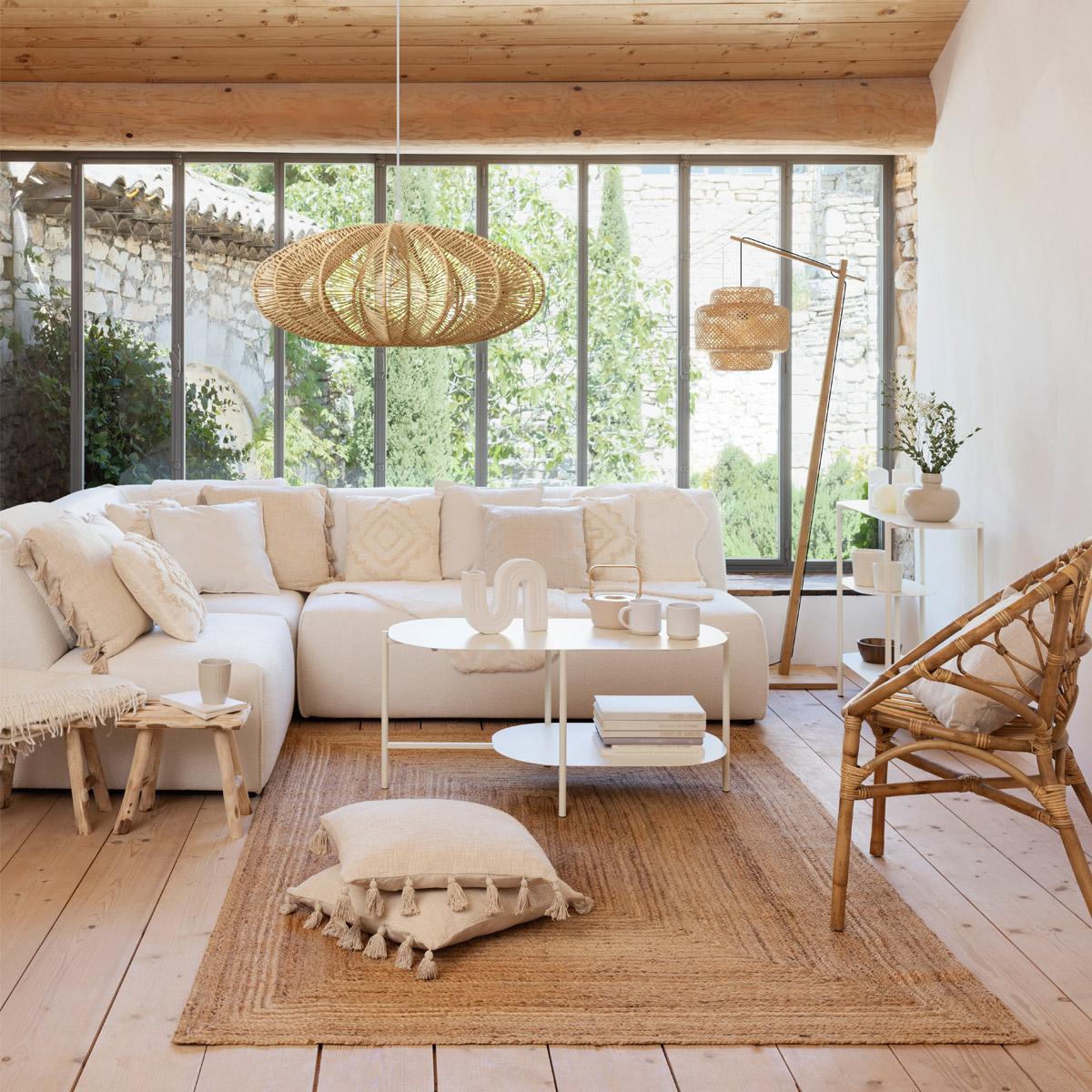 Corner module "Kiona" Bouclette, White