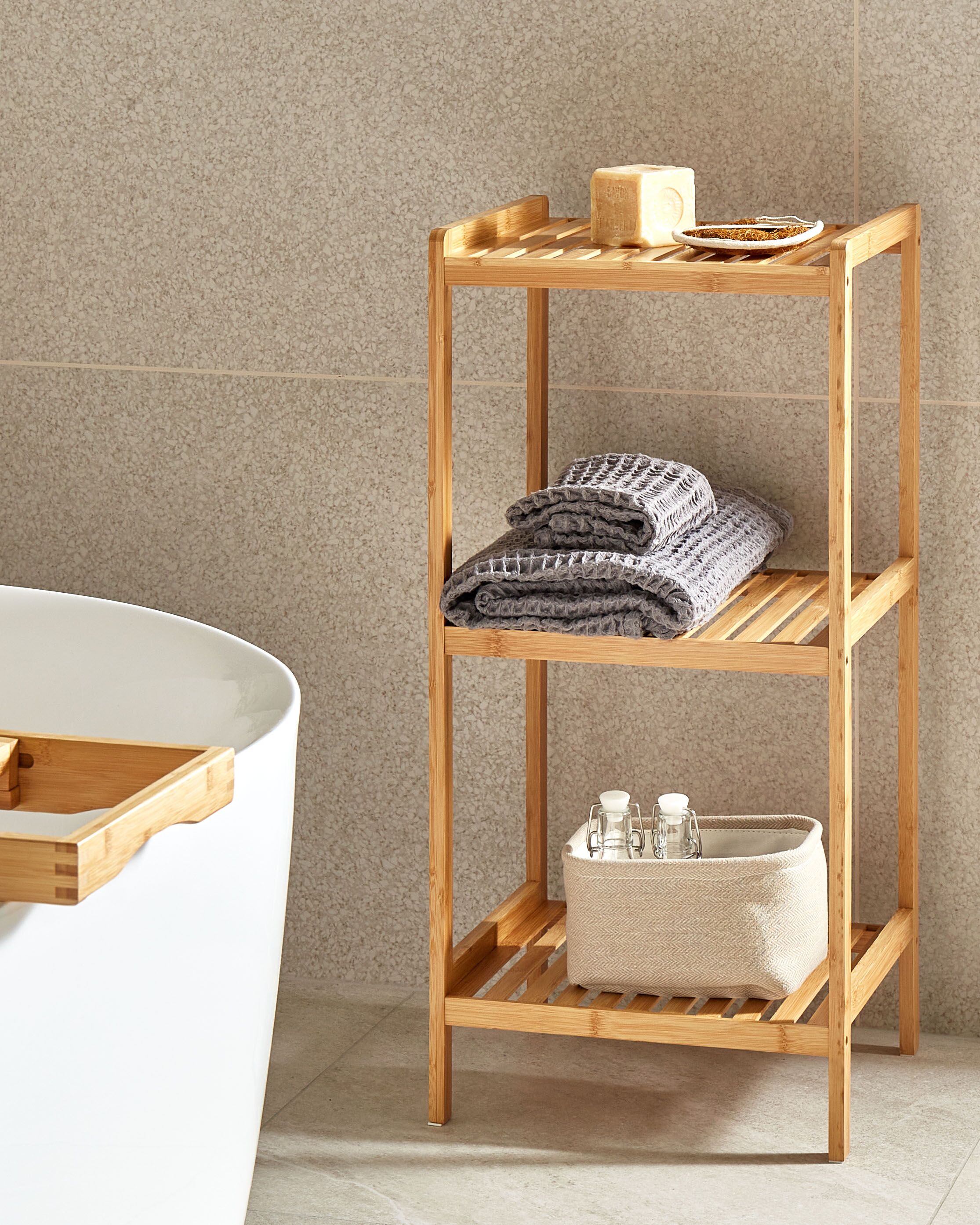 Shelving Unit BAXLEY Bamboo Light Brown