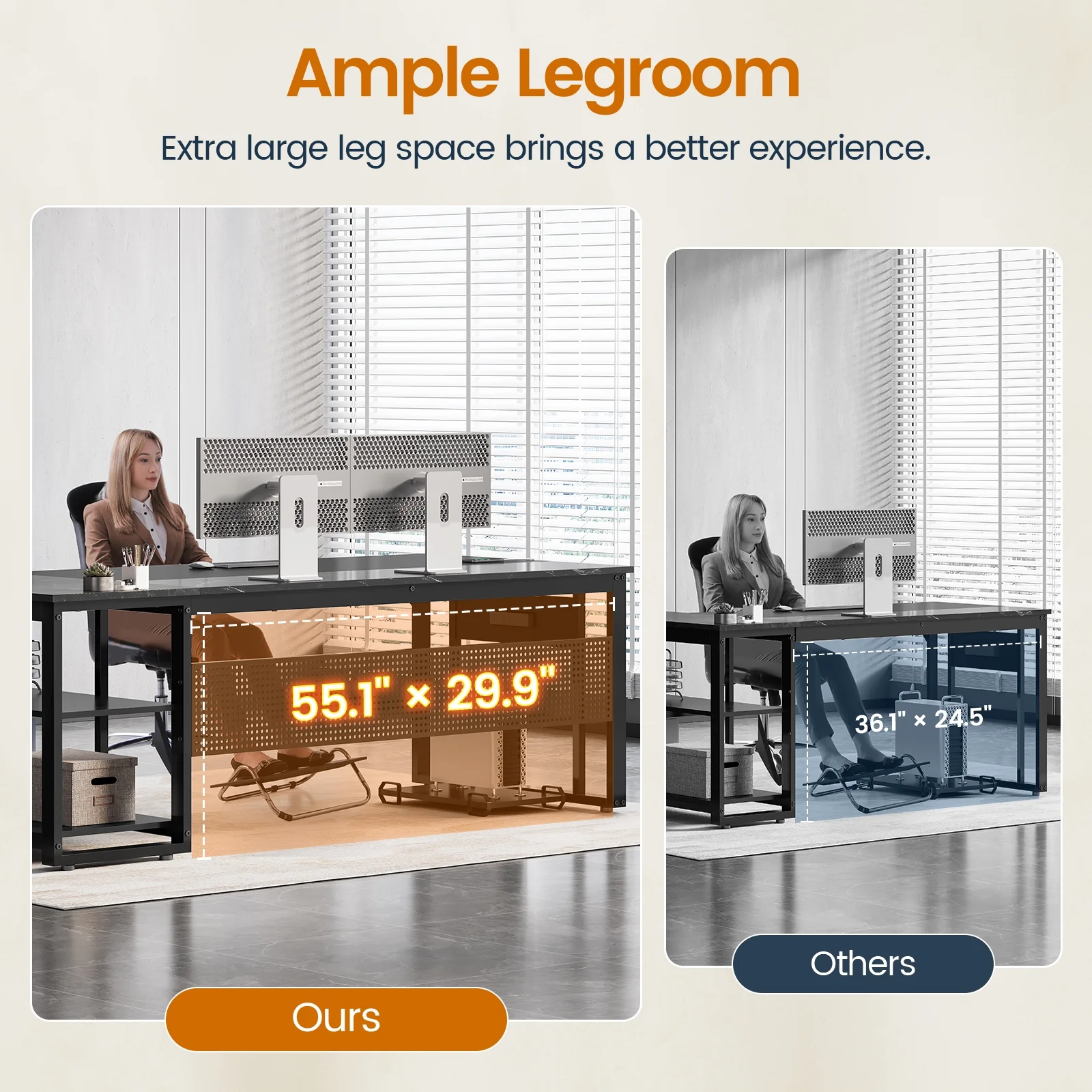 71" Executive Desk with Power Outlets, Modern L Shaped Office Desk with File Drawers and Pegboard, Large Computer Desk, Rustic Brown - Image 14