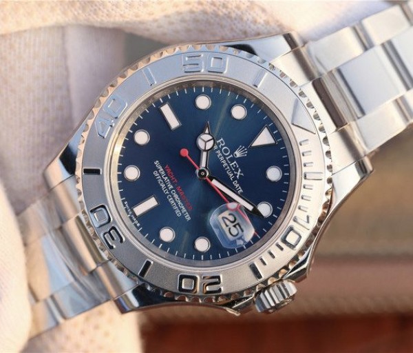 Replica Rolex Yacht-Master 116622 JF Blue Dial SS Bracelet SH3135 - Elite Watch Atelier