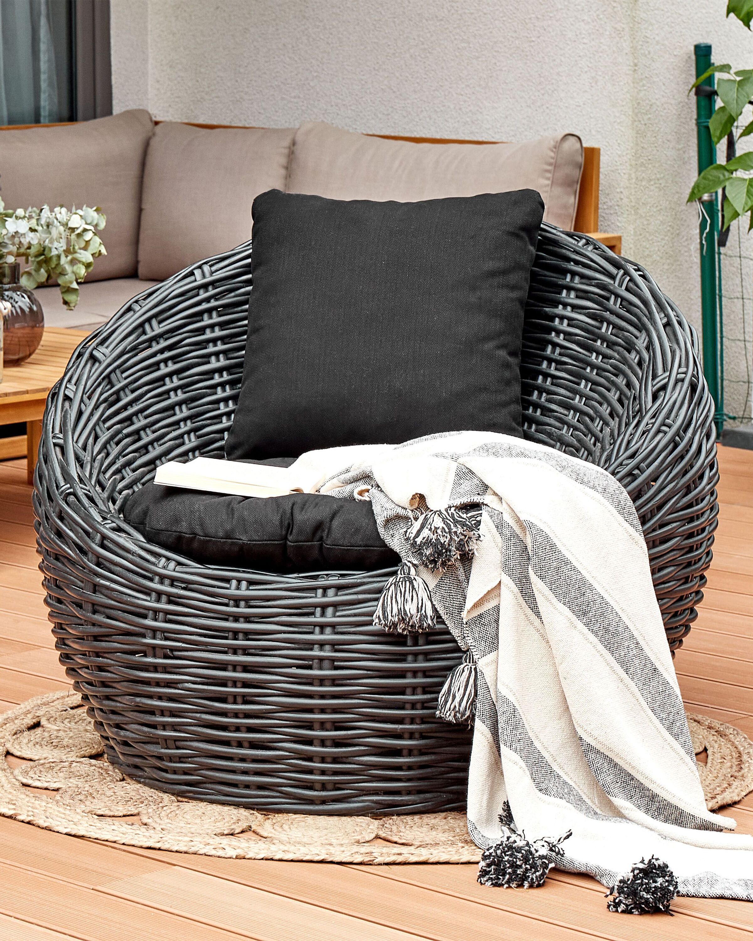 Garden Chair LERICI Rattan Black