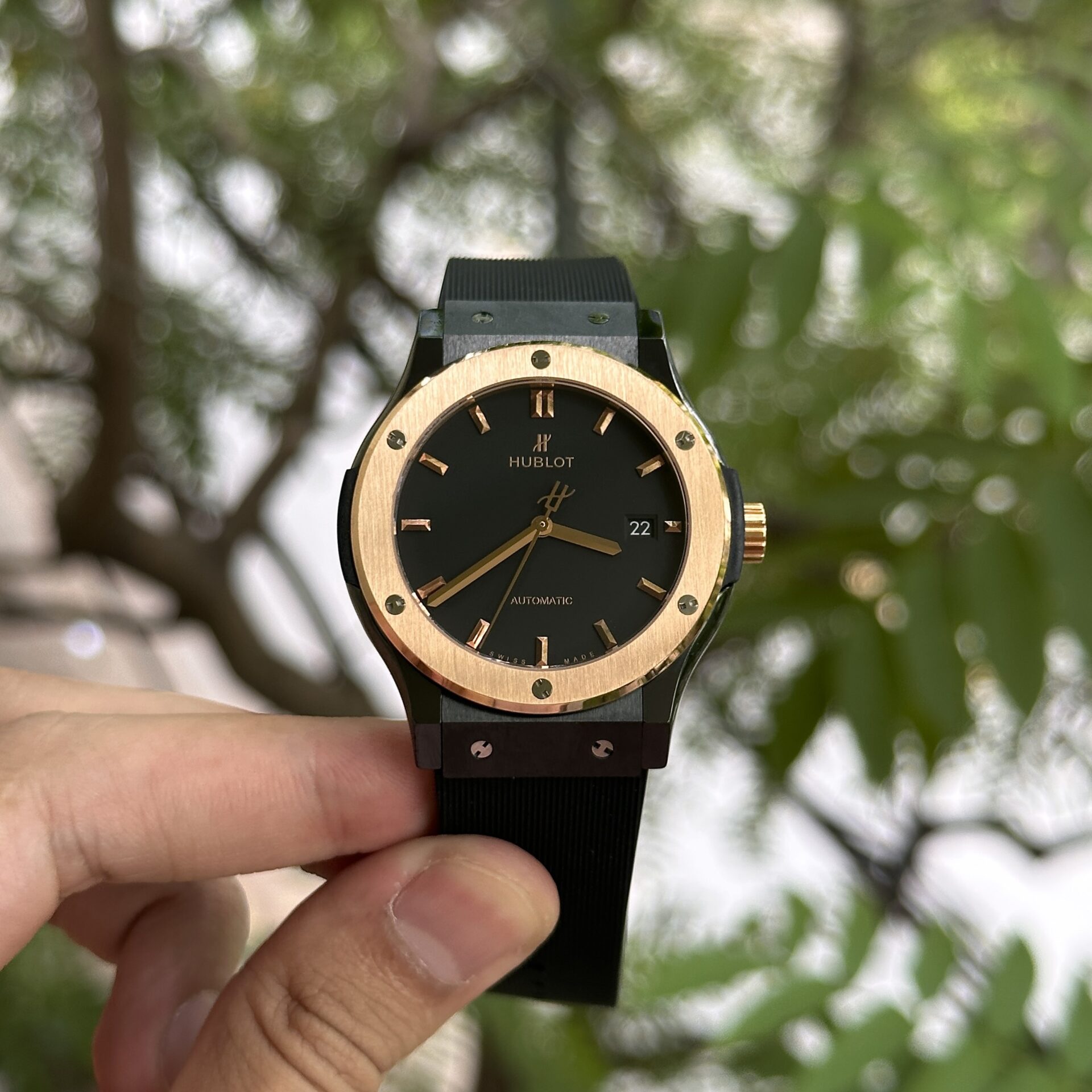 Hublot Classic Fusion Ceramic Demi Gold Replica 1:1 Watch JJZ 42mm - Elite Watch Atelier