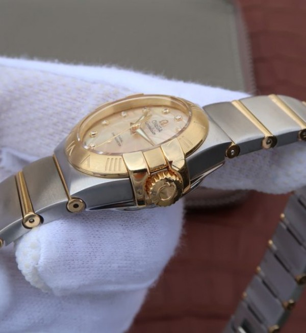Replica Omega V6 Constellation 27mm YG Dial Diamonds Markers SS/YG Bracelet A8520 - Top club