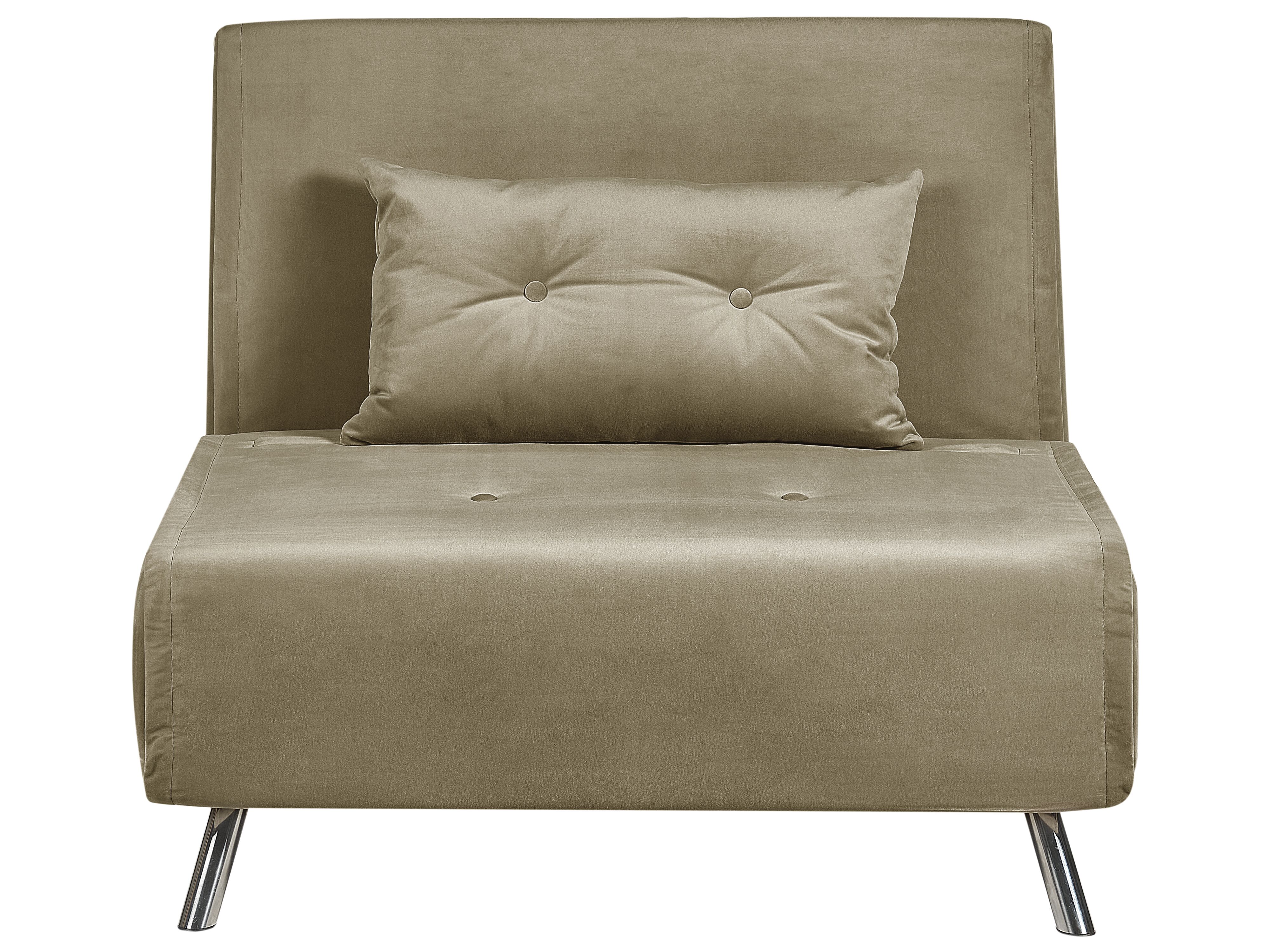Single Sofa Bed FARRIS Velvet Olive Green