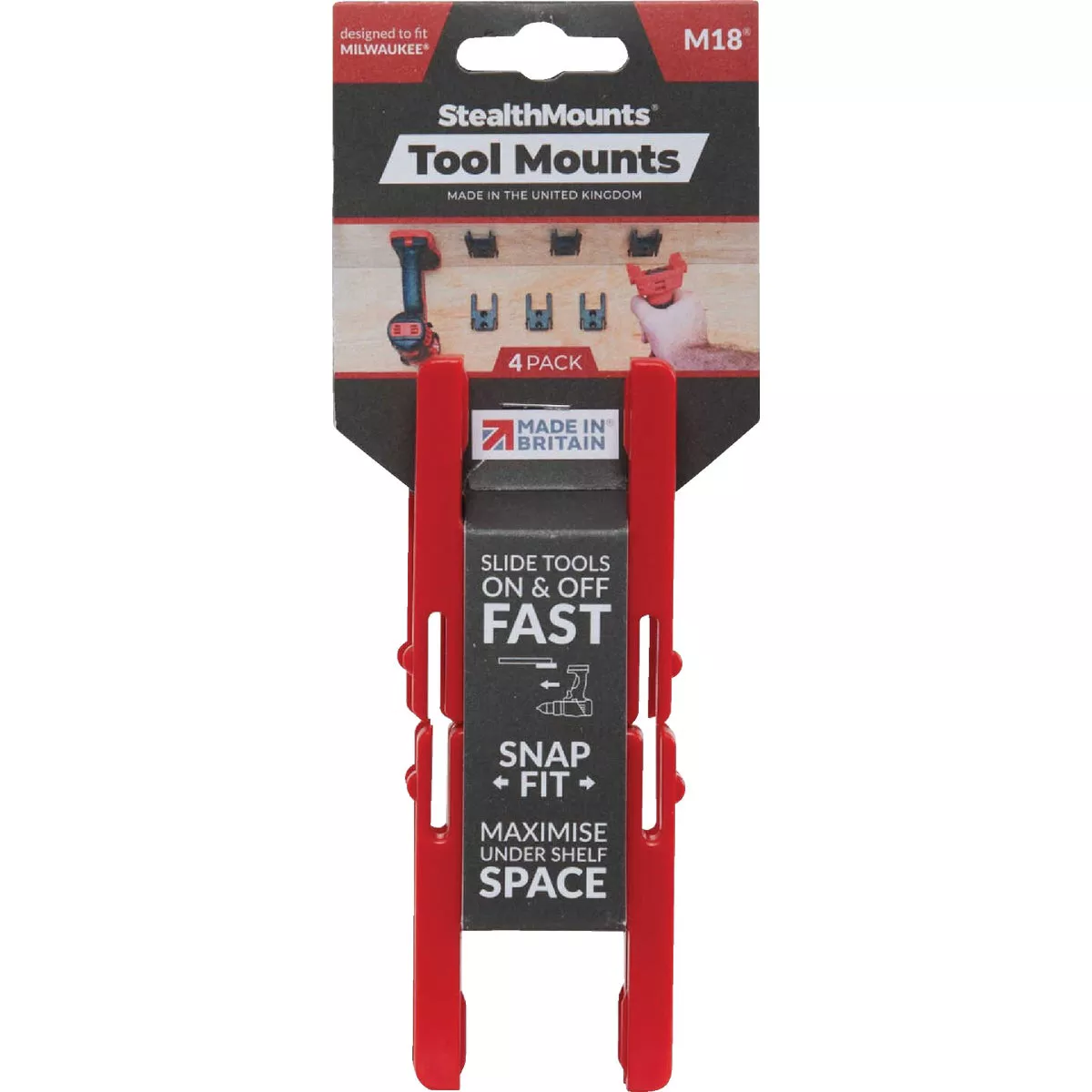 StealthMounts Tool Mounts for Milwaukee M18 (4-Pack)