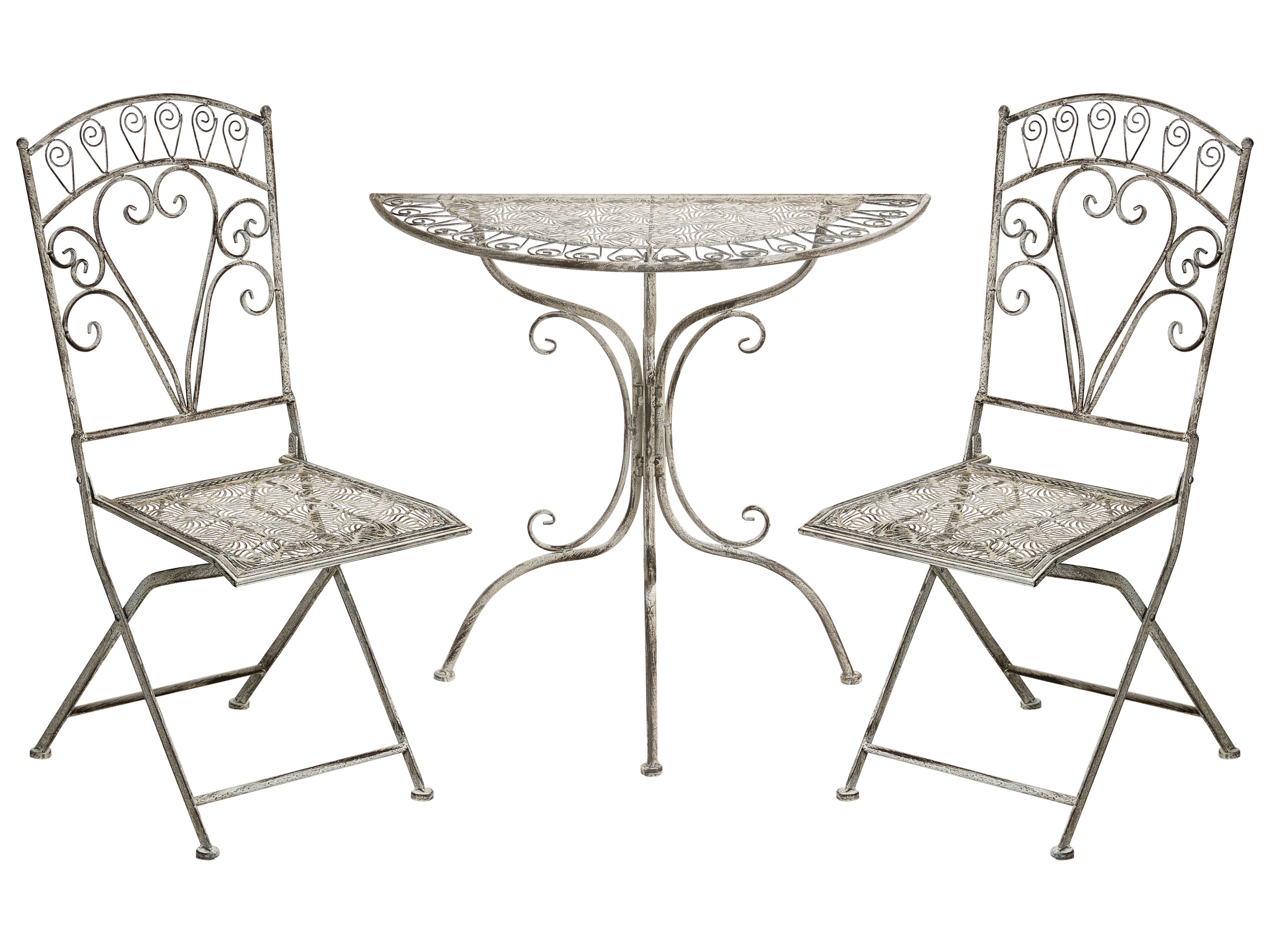 Bistro Set Folding NURRA Metal Grey