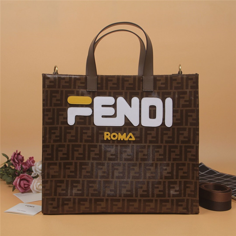 Fendi Mania shopping bag white - Replicaclubs