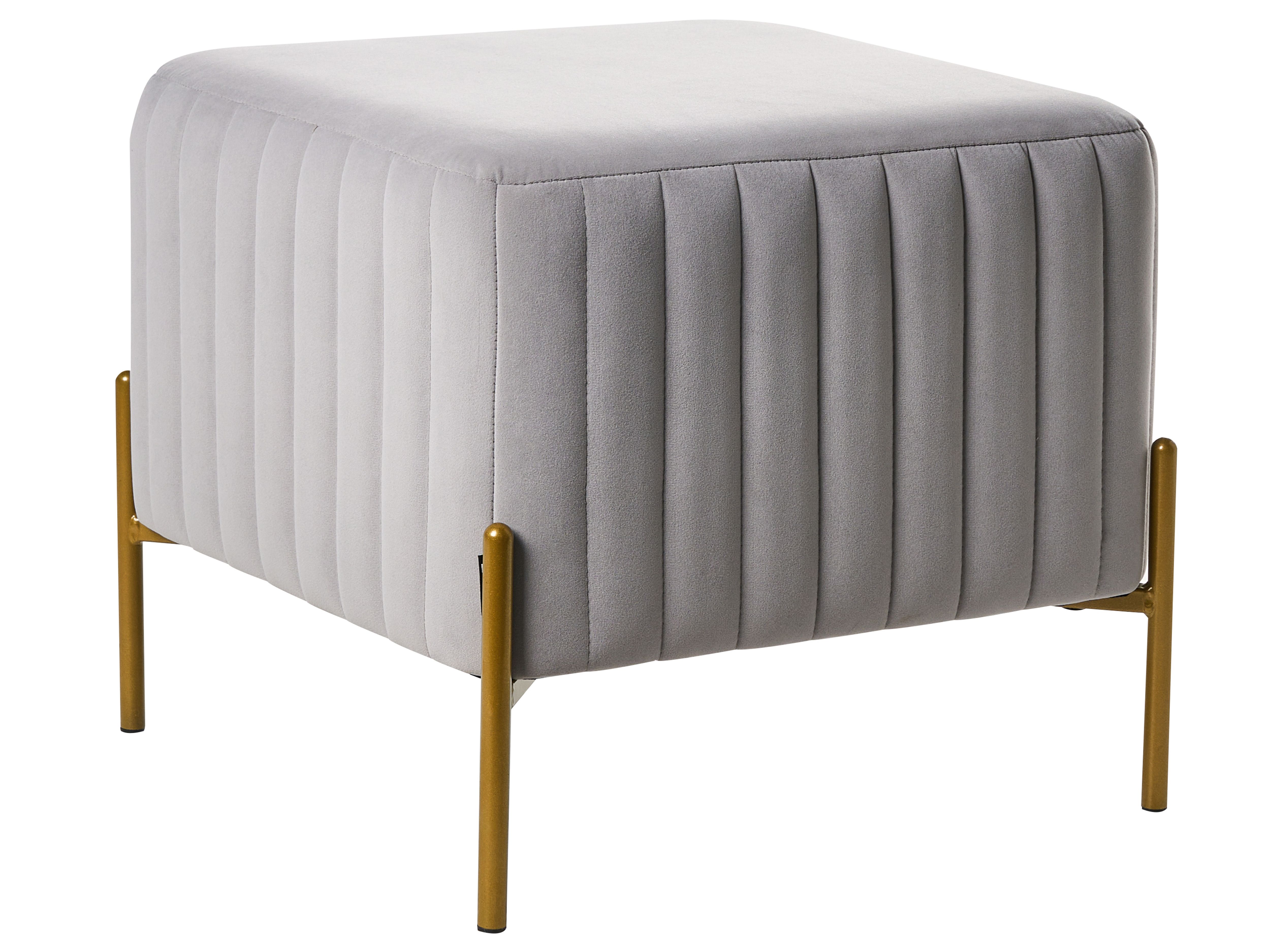 Footstool UTAH Velvet Grey
