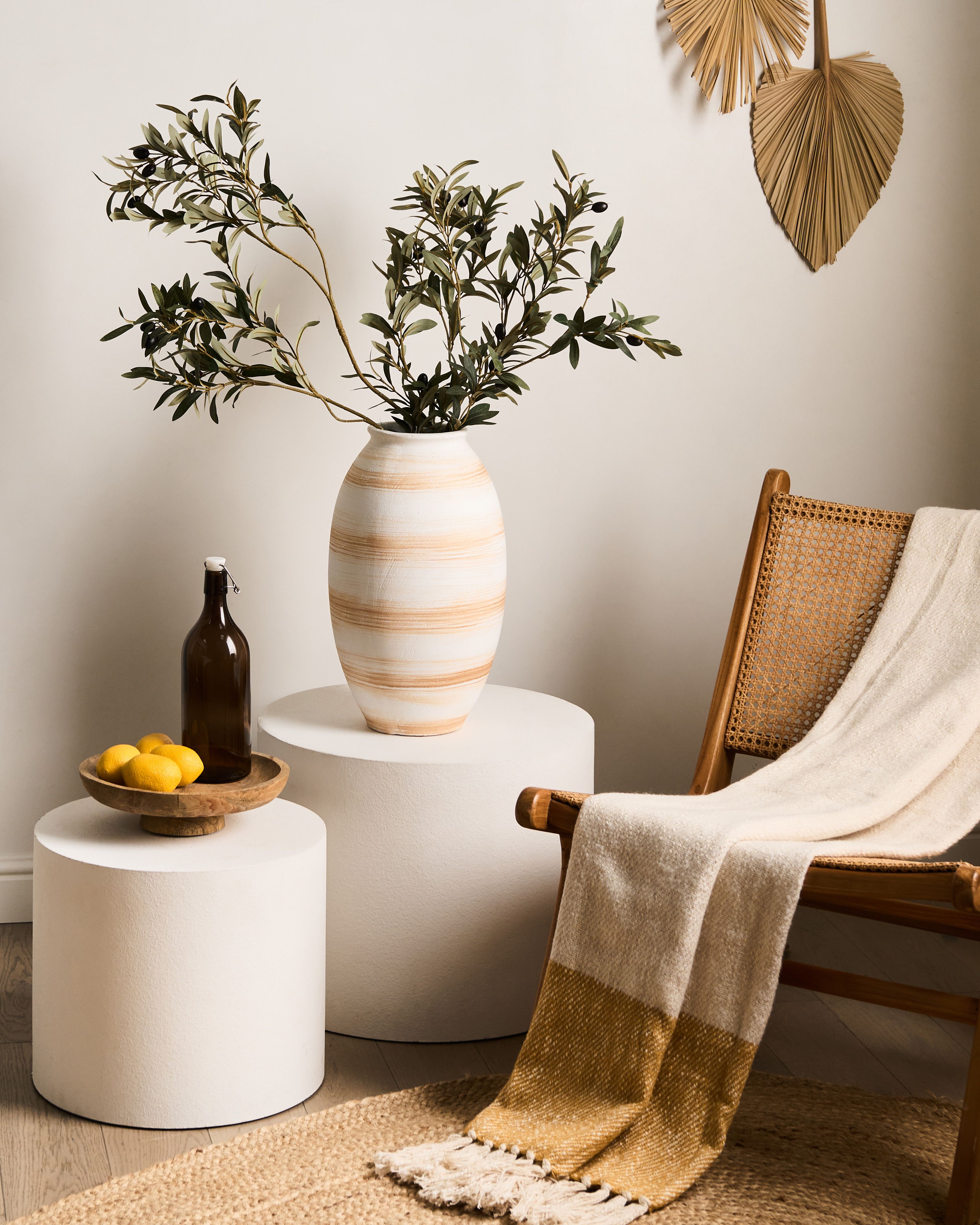 Flower Vase ZERVATA 42 cm Off-White